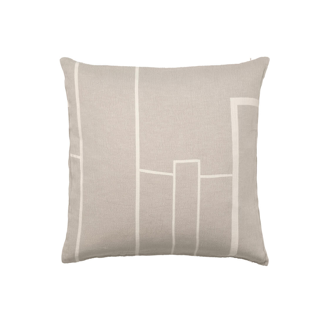 KRISTINA DAM STUDIO Architecture Cushion Cover 60x60cm - Beige & Off White Pillow Case for Sofa, Bed, Living Room Decor
