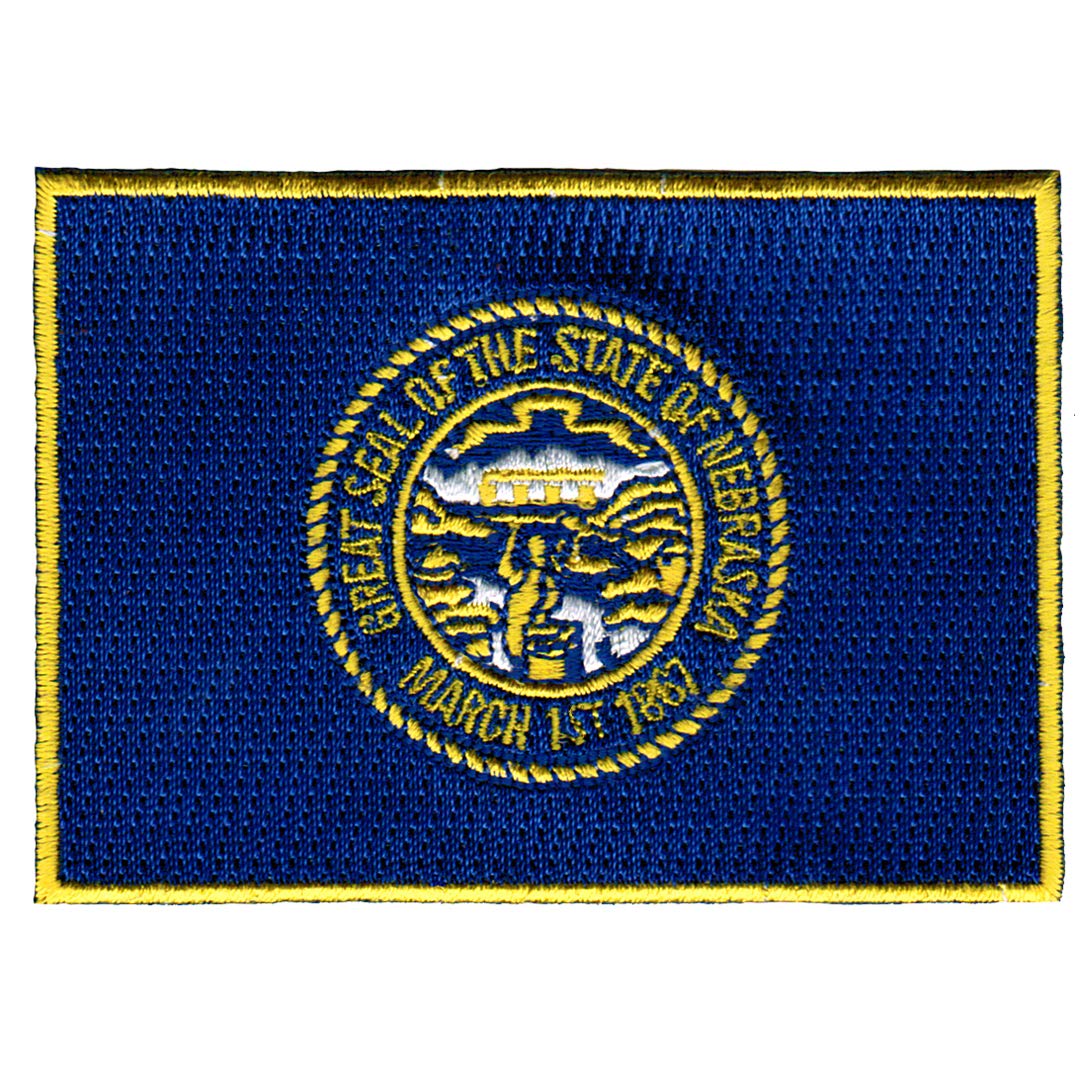 Nebraska State Flag Embroidered Patch - Iron-On NE Emblem in Blue - Perfect for Backpacks, Jackets & DIY Crafts