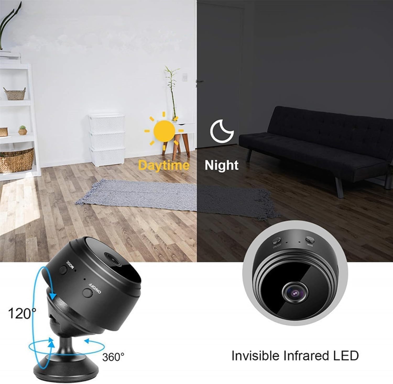 Mini Spy Camera Wireless Hidden with Audio - 5PC Magnetic Mini Security Camera for Outdoor & Indoor Surveillance, No WiFi Needed (Black) - Perfect for Home Security, Office Monitoring, and Covert Recording