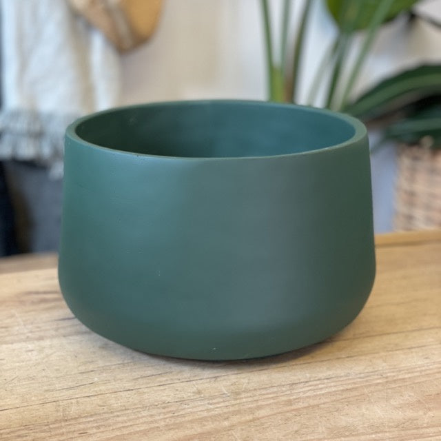 Lottie Planter Pot - Forest Green Ceramic Flower Pot for Indoor Plants, Succulents & Herbs | Perfect for Home Decor, Office Desk & Garden Decorations