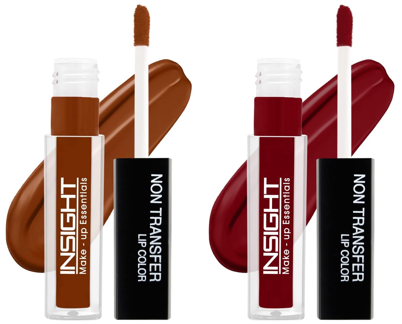INSIGHT Non-Transfer Matte Lipstick Set - Divine Wine & Joyful Shades (4ml Each) | Long-Lasting Liquid Lip Color for Day & Night Wear | Perfect for Parties, Dates, and Everyday Makeup