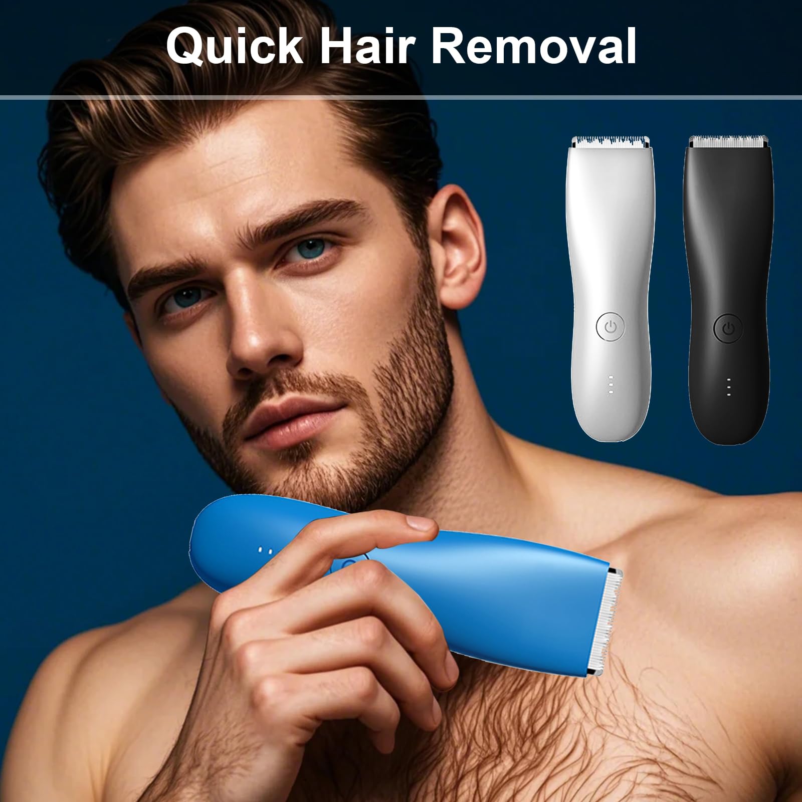 Rechargeable Electric Hair Removal Device for Women & Men - Gentle Face & Bikini Epilator Trimmer for Smooth Skin | At-Home Hair Removal & Travel Use - White