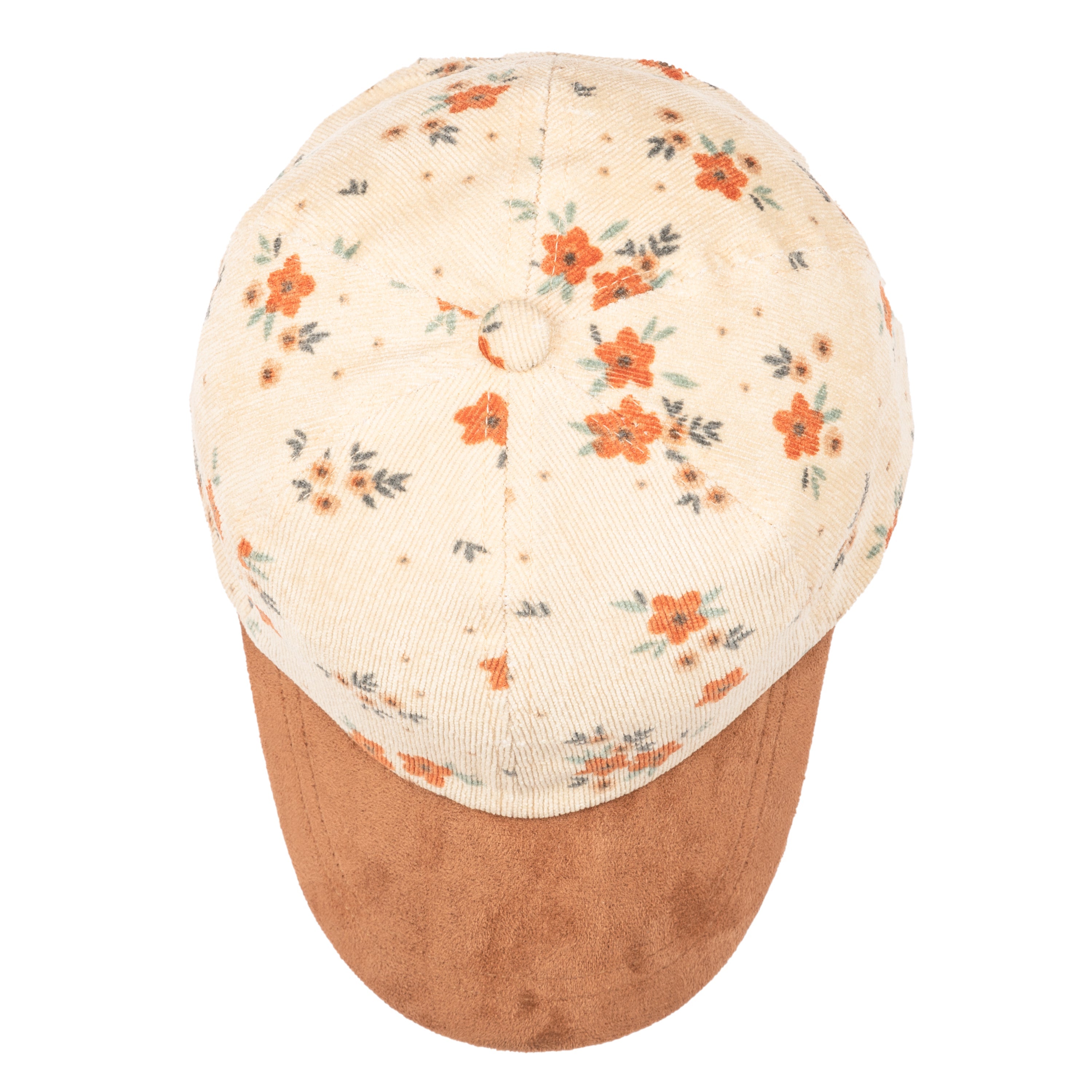Kids Corduroy Floral Printed Cap - Stylish & Comfortable Hat for Boys & Girls - Perfect for Outdoor Play, School & Family Photos