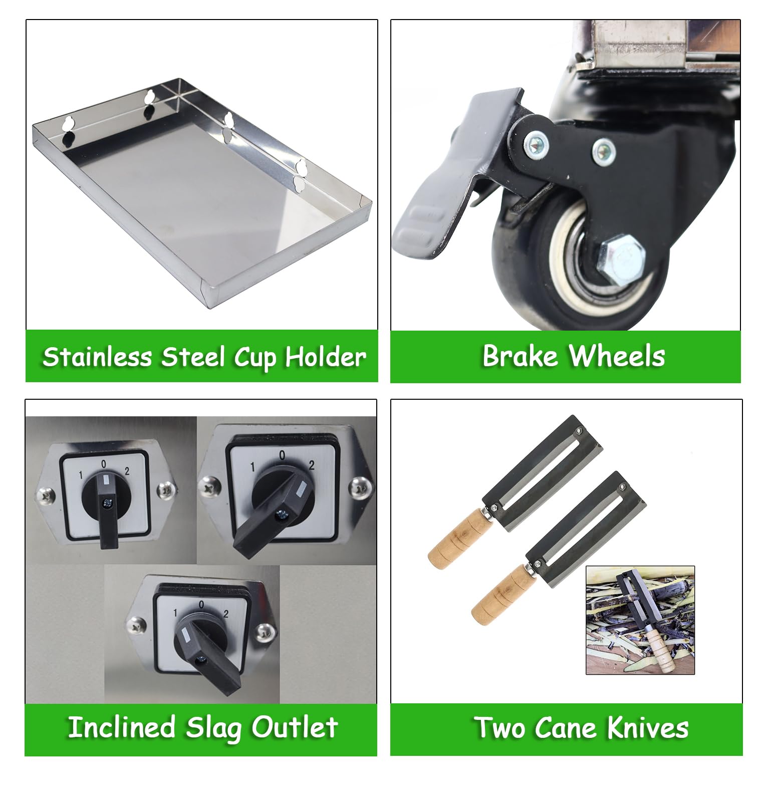 800W Commercial Electric Sugarcane Juicer Machine - 3 Rollers Auto Pressure Adjustment, 660lbs/h High Yield, Vertical Sugar Cane Press Extractor for Juice Bars, Restaurants & Healthy Home Use
