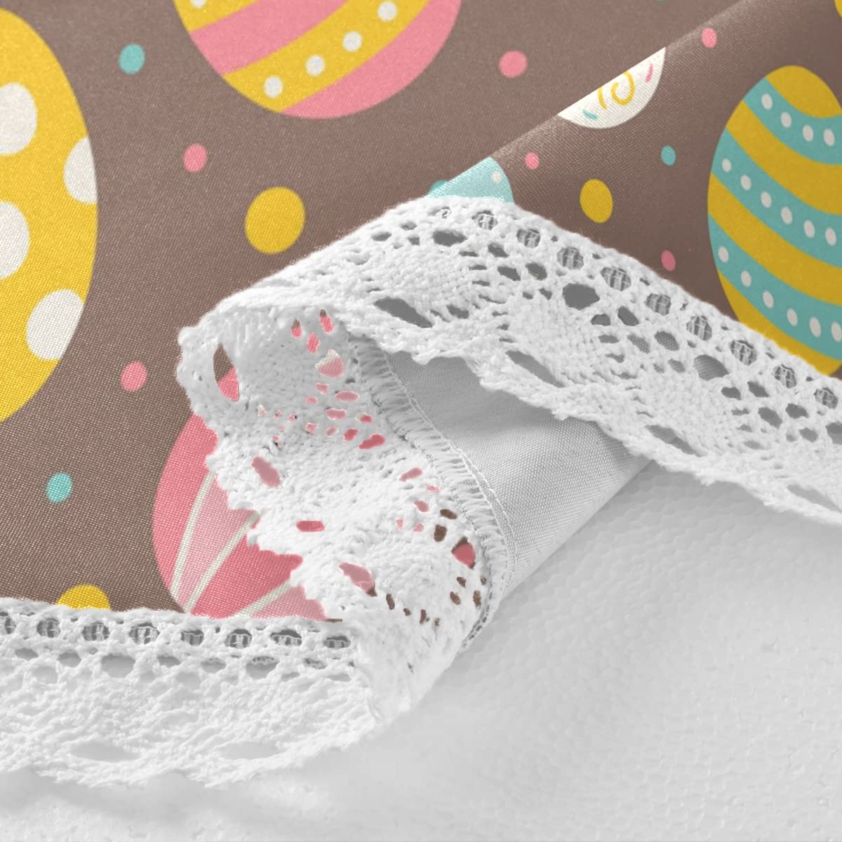 60 Inch Round Tablecloth - Floral Easter Egg Design for Dining, Kitchen, Wedding & Party Decor - Machine Washable Polyester Fabric - Perfect for Holiday Gatherings, Easter Brunch & Special Occasions
