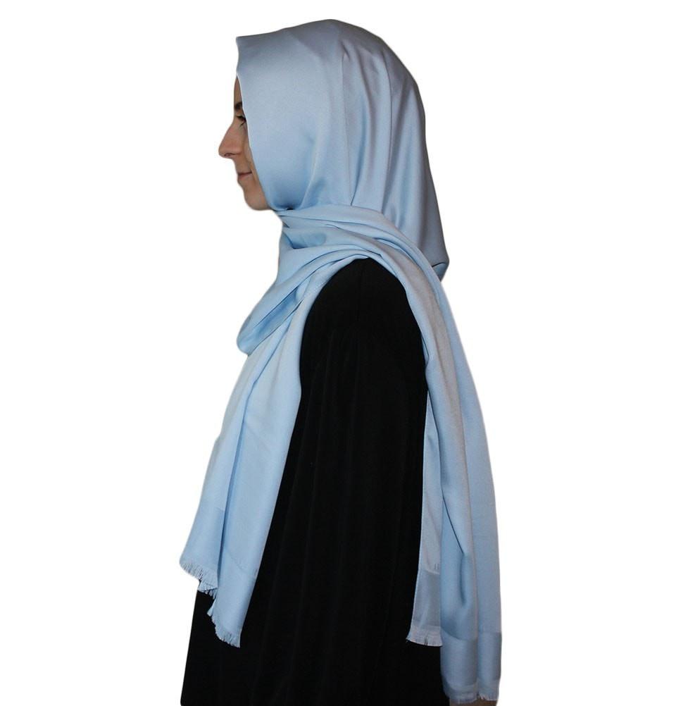 Aker Solid Shawl 1002SLK 923 Baby Blue - Lightweight Womens Wrap Scarf for Office, Travel & Casual Outfits