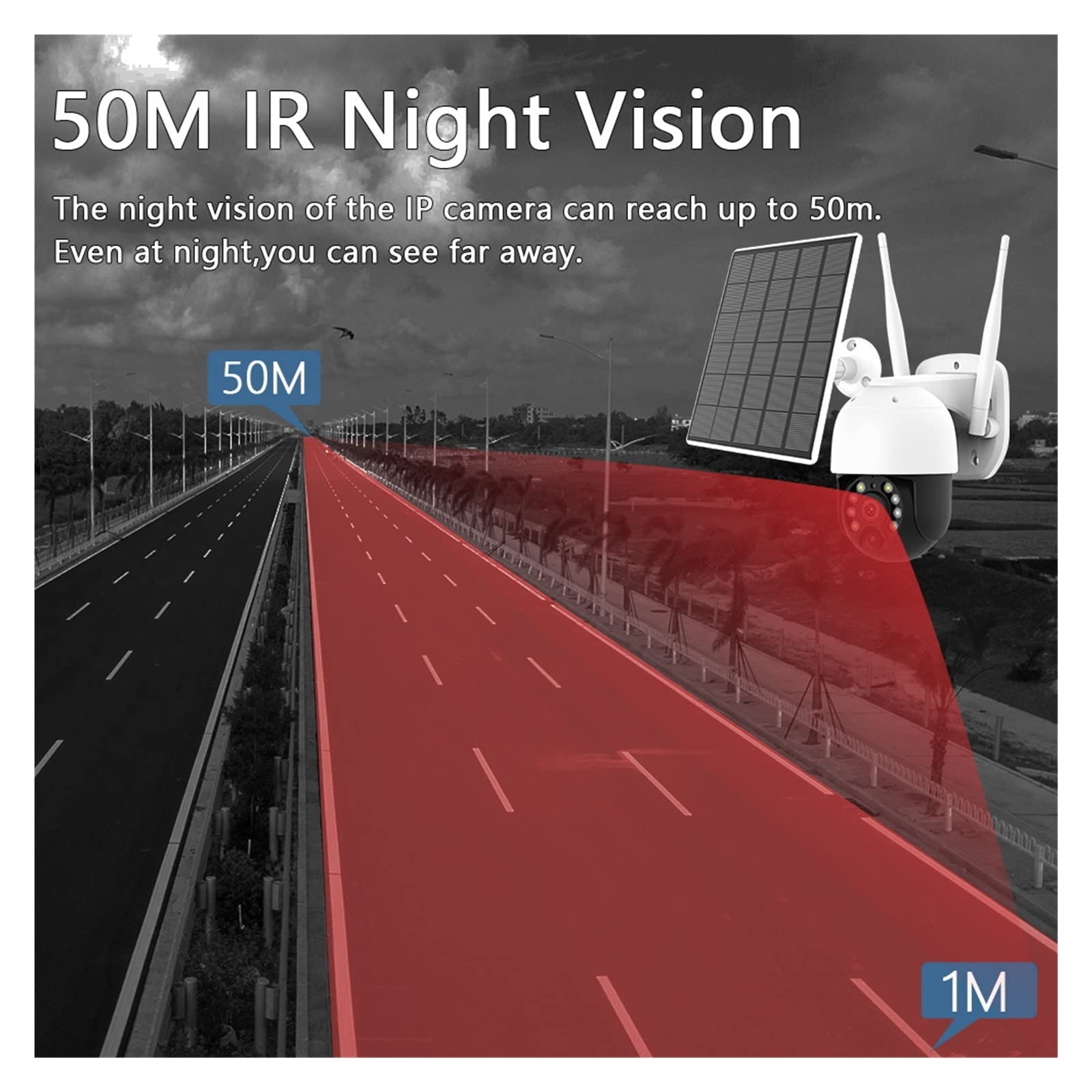 5MP Solar Security Camera Outdoor with 4G SIM & WiFi - PIR Motion Detection, PTZ, 50M Night Vision - Includes 32GB Card - Ideal for Home, Farm & Business Surveillance