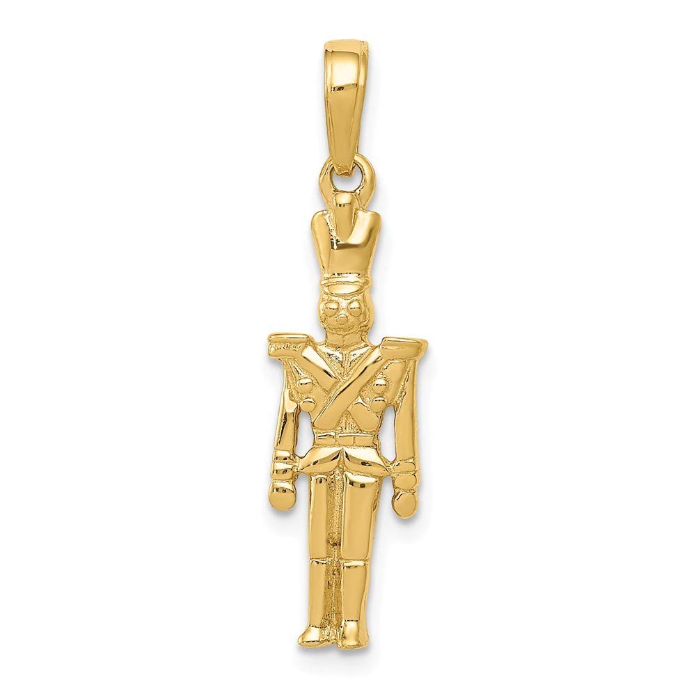14K Yellow Gold Solid Polished 3D Toy Soldier Pendant Necklace - 23x8mm Military Jewelry Gift for Women - Perfect for Christmas, Birthday & Anniversary Gifts