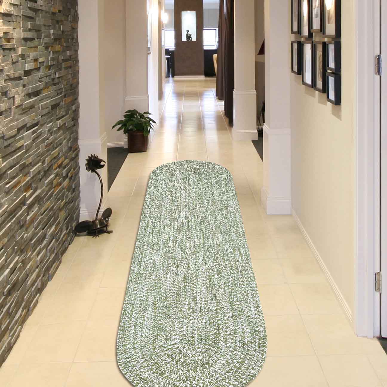 Reversible Braided Area Rug - 2-Tone Indoor/Outdoor Rug for Living Room, Bedroom, Patio & Deck - Non-Slip Durable Floor Mat for Home Decor