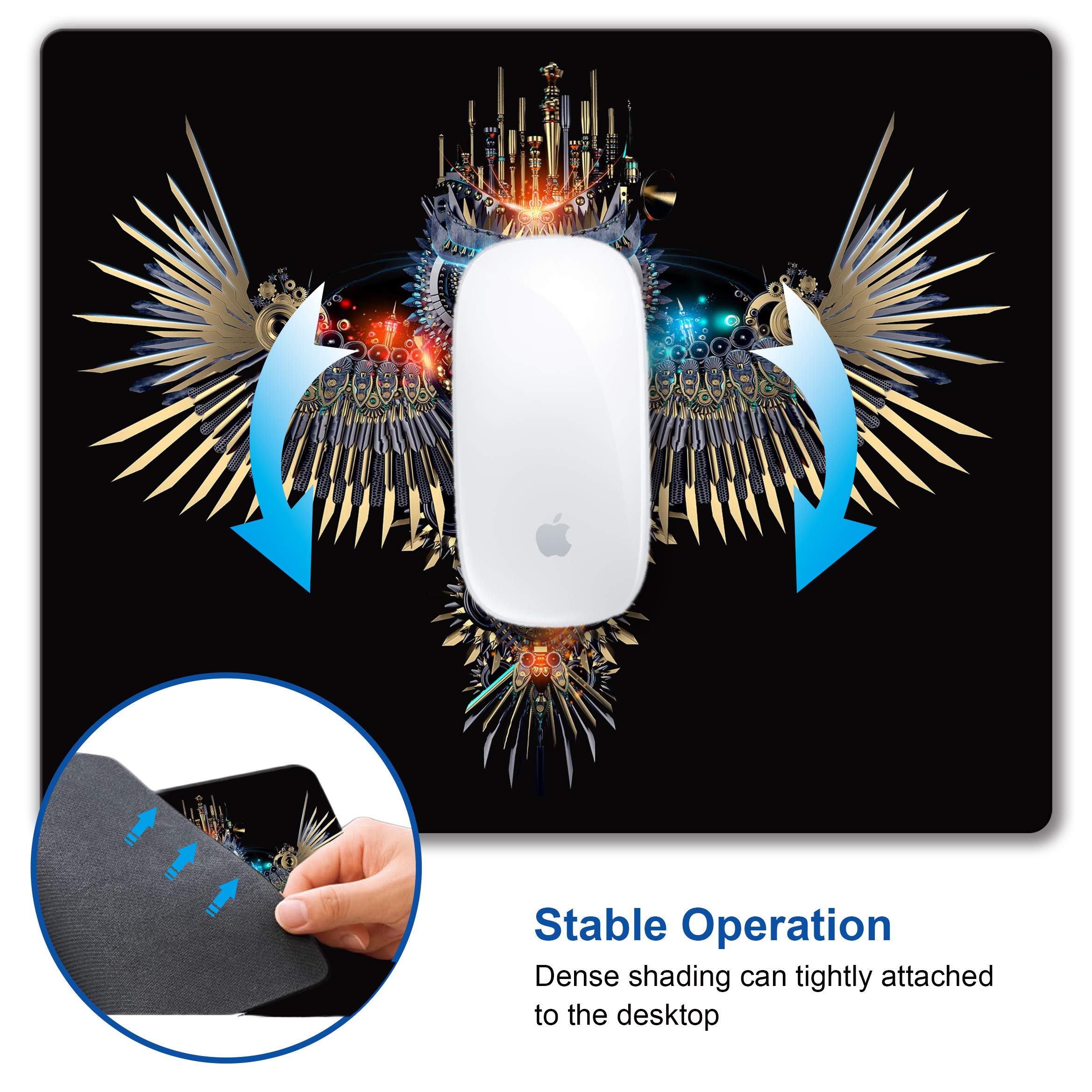 Personalized Mechanical Owl Design Small Non-Slip Rubber Mouse Pad for Computer & Office Use - Perfect for Gaming, Work, and Home Office Setup