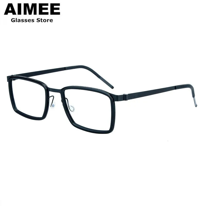 Aimee Unisex Full Rim Square Titanium Acetate Eyeglasses Frame - Lightweight Durable Glasses for Men & Women - Perfect for Reading, Work, and Everyday Fashion