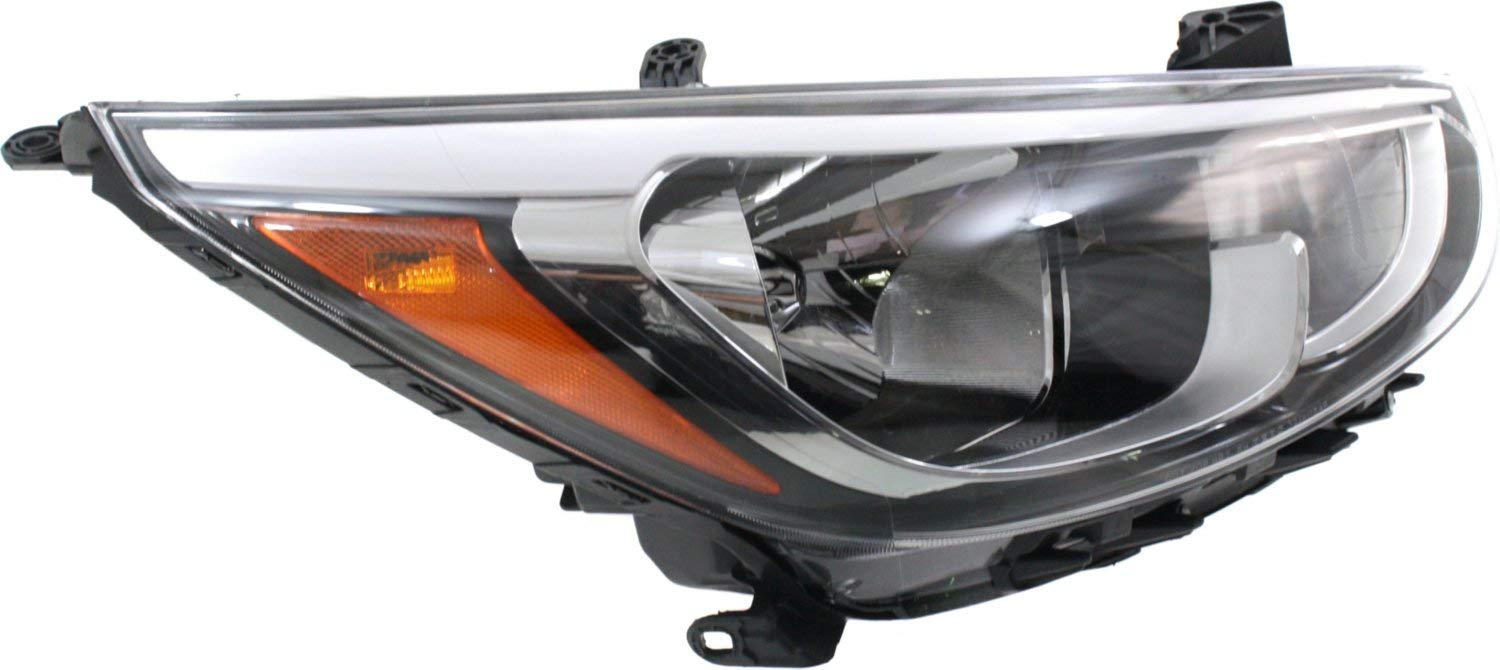 Evan Fischer Halogen Headlight Assembly for Hyundai Accent 2015-2017 - Driver & Passenger Side with Bulbs (CAPA Certified) - Replacement for OEM #921021R710, 921011R710 - Perfect for Hatchback & Sedan Models - Upgrade Your Night Driving Safety