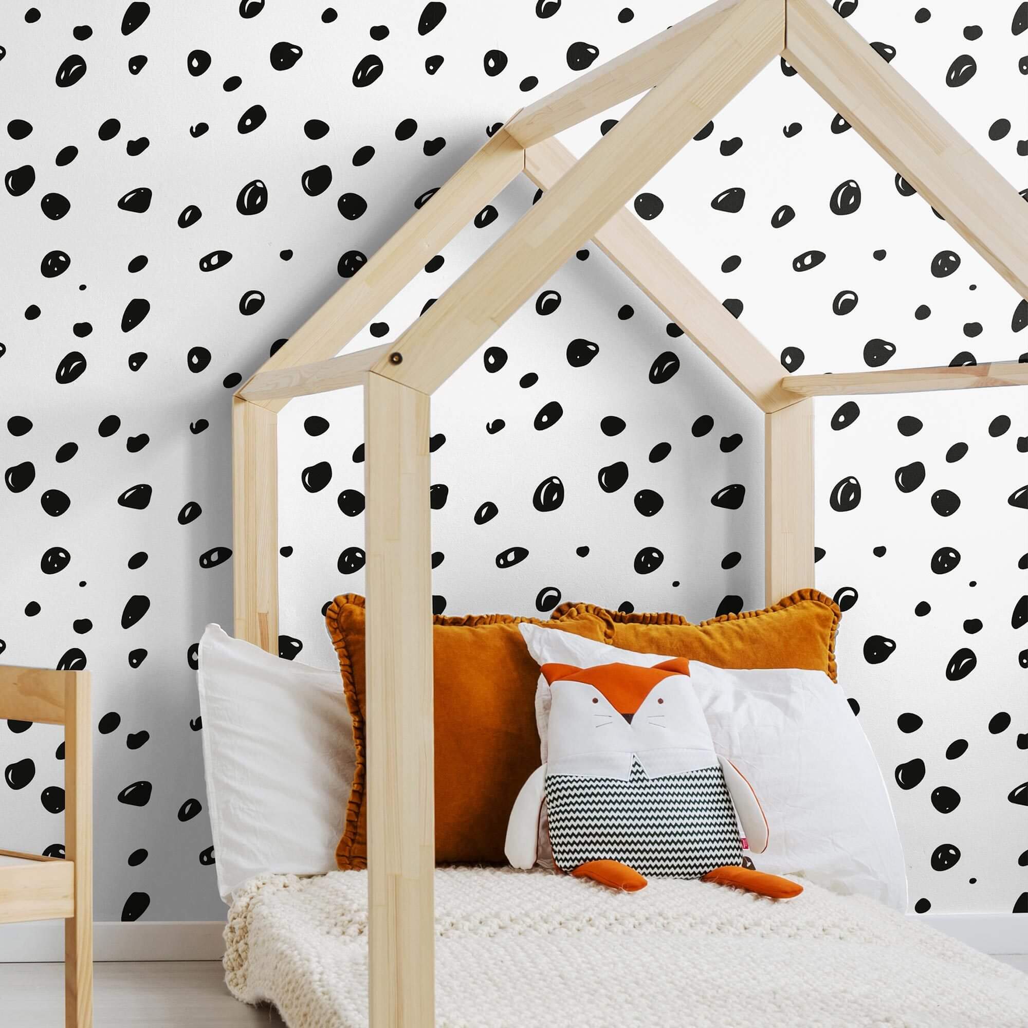 White and Black Seamless Peel & Stick Removable Wallpaper - Self-Adhesive Home Decor for Bedroom, Living Room, Kitchen - Easy to Apply & Remove - 2232
