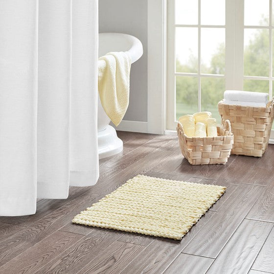 Soft & Plush Lasso Cotton Chenille Chain Stitch Area Rug - Non-Slip Living Room Carpet for Bedroom, Nursery, and Home Decor
