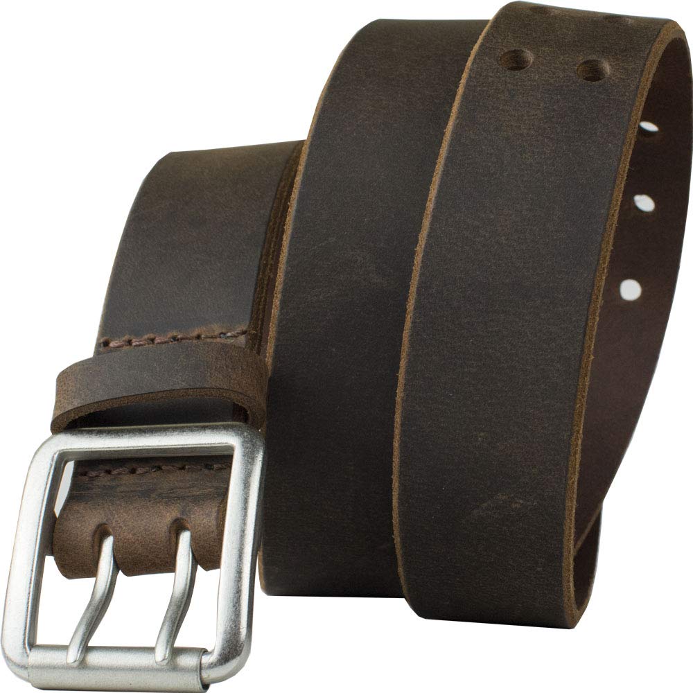 Premium Ridgeline Trail Belt - Genuine Full Grain Leather Belt with Nickel-Free Double Pin Buckle for Men | Durable & Stylish for Hiking, Outdoor Adventures & Everyday Wear
