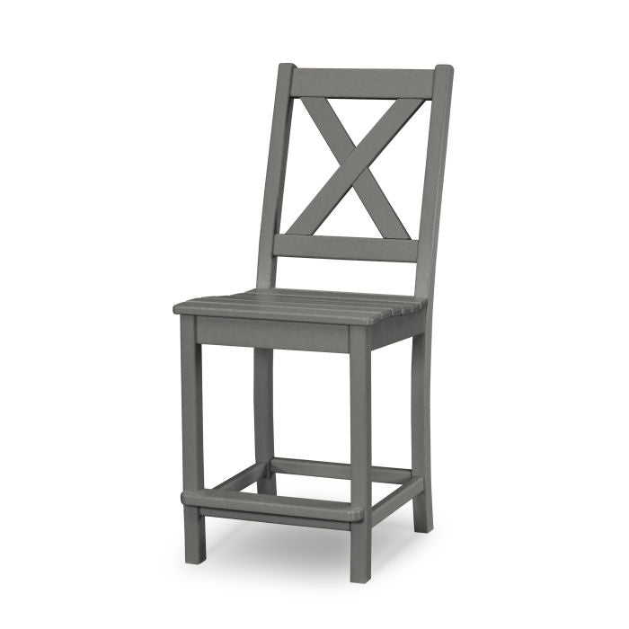 POLYWOOD Braxton Counter Height Bar Stool - Outdoor & Indoor Durable Plastic Adirondack Chair for Patio, Deck, Poolside, and Kitchen Counter Use