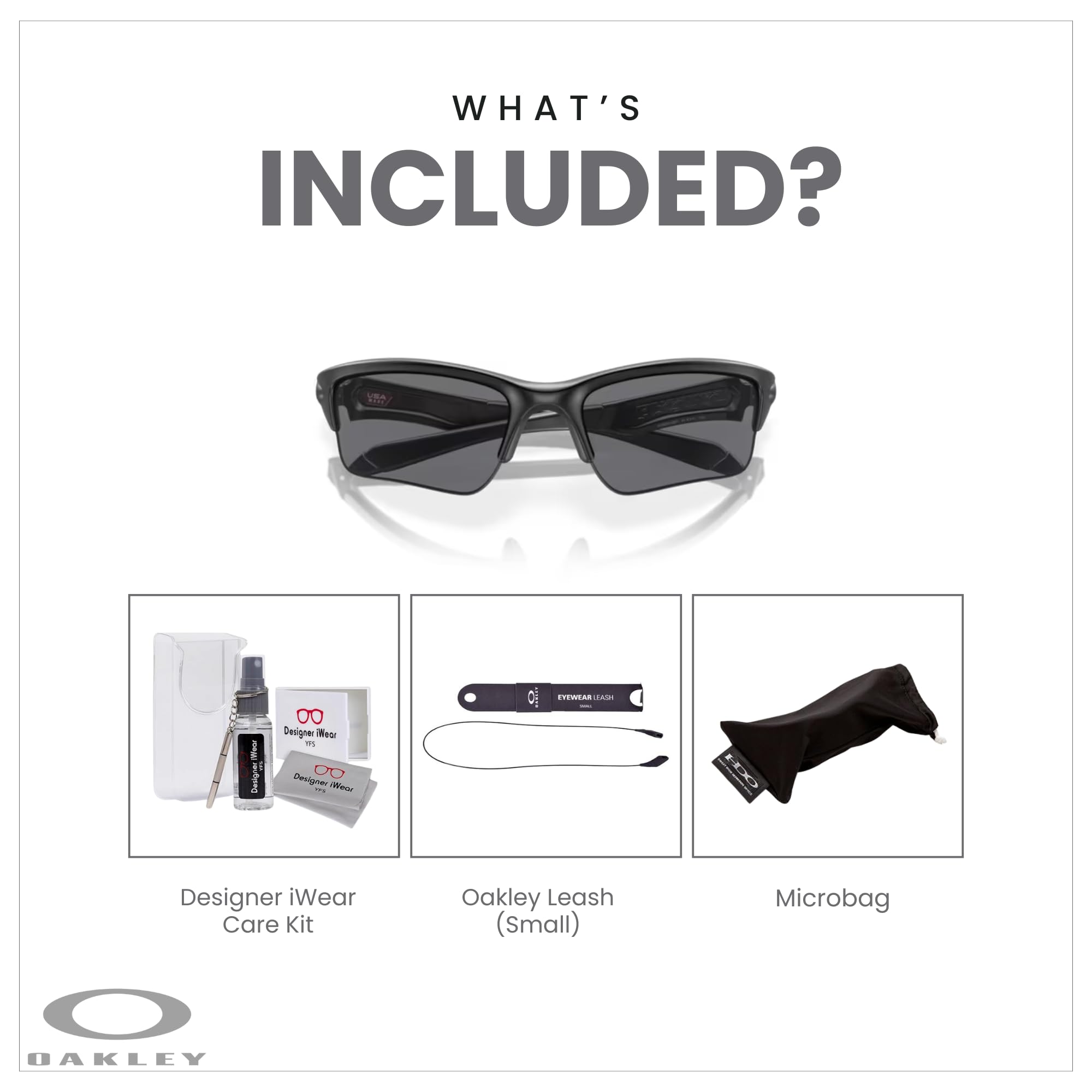 Oakley Quarter Jacket OO9200 Junior Sunglasses - UV Protection Polarized Lenses + Free Leash & Eyewear Kit | Perfect for Sports, Outdoor Activities & Teen Fashion