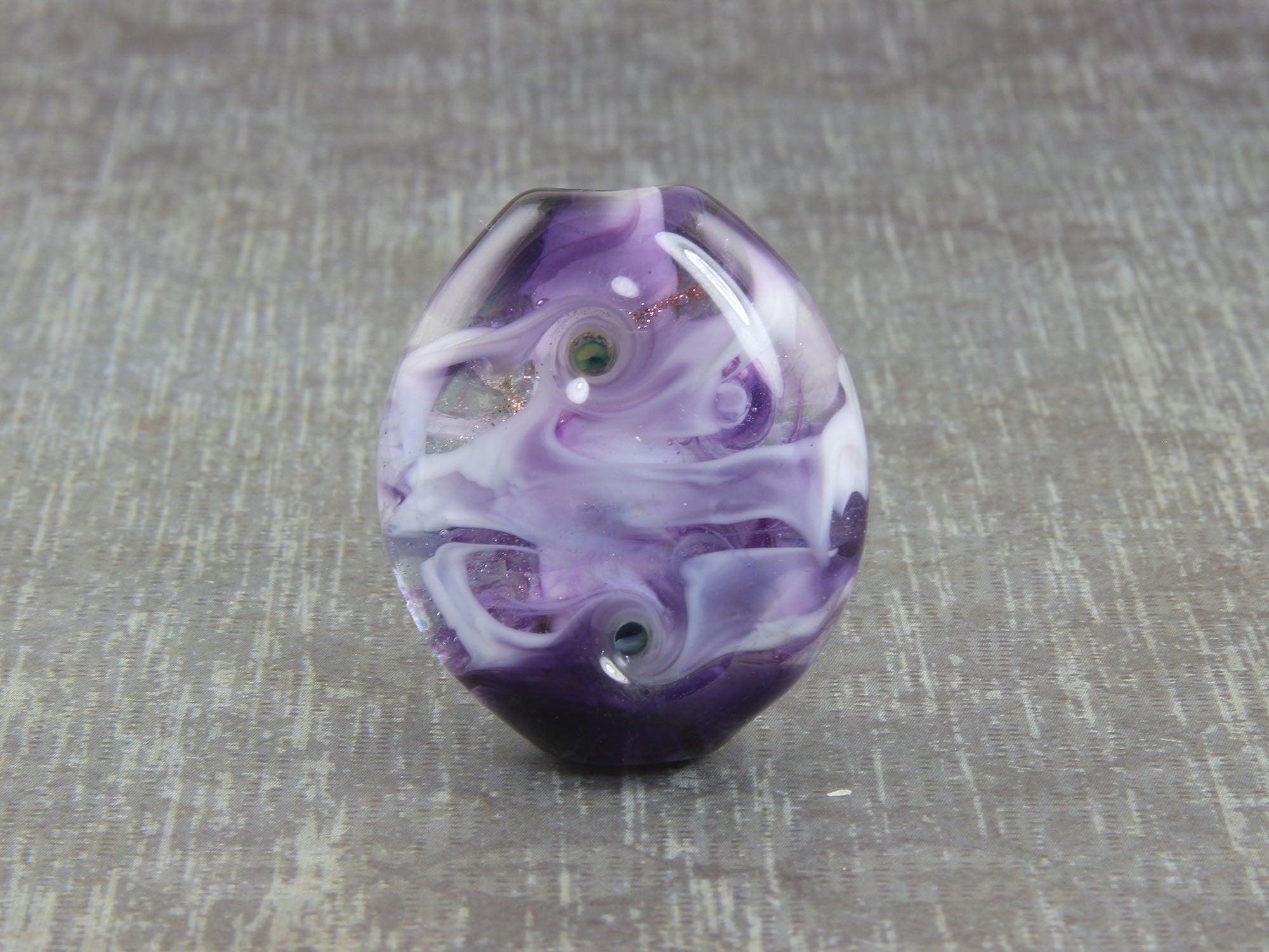 Handmade Purple Swirl Lampwork Glass Focal Bead - Unique SRA Artisan Jewelry Component for Necklaces, Bracelets & DIY Crafting Projects