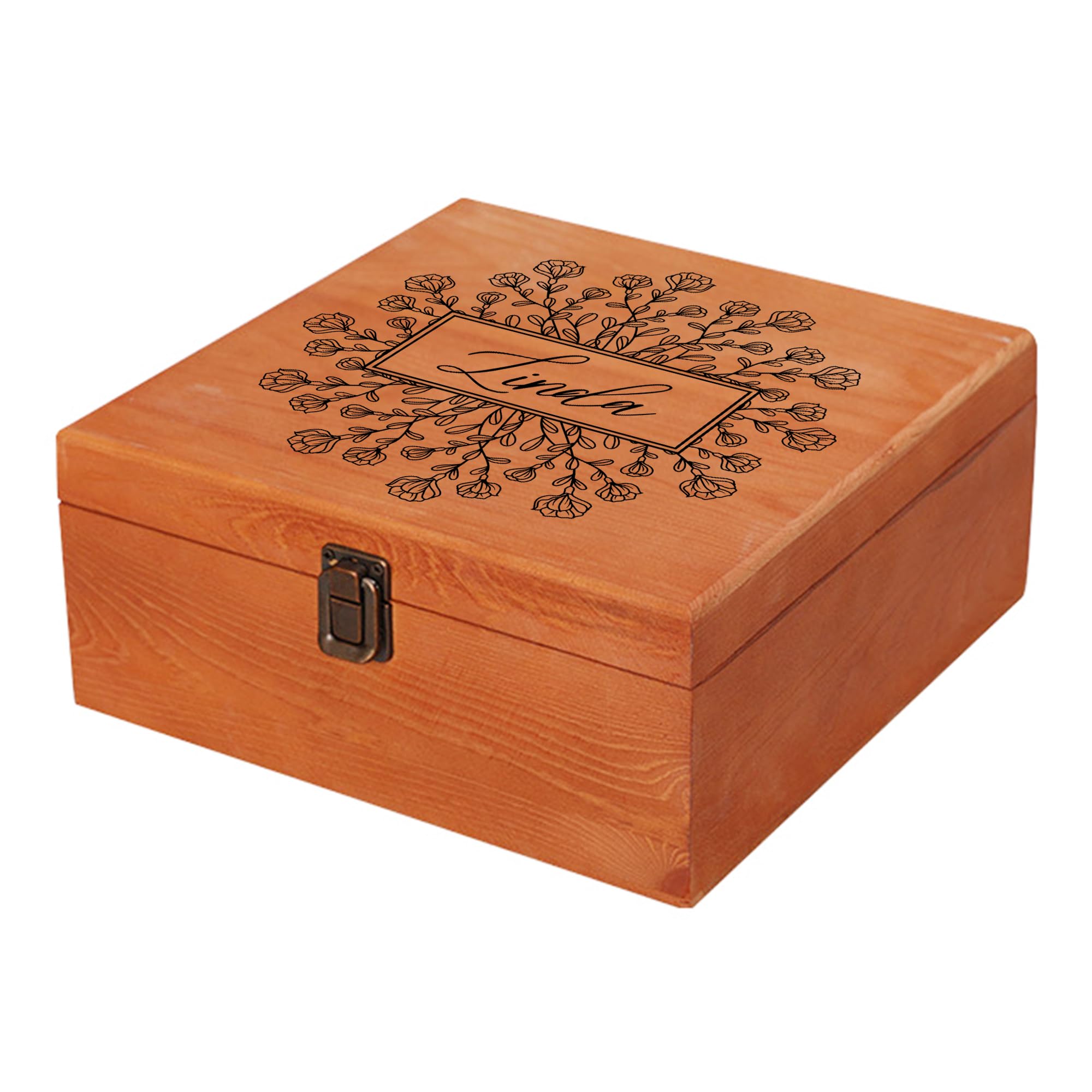 Personalized Wooden Memory Box with Custom Name - Handcrafted Keepsake Storage Box with Lid - Unique Gift for Women & Men - Perfect for Christmas, Birthday, Anniversary, Wedding & Graduation - Ideal for Storing Jewelry, Photos & Mementos in Home Décor