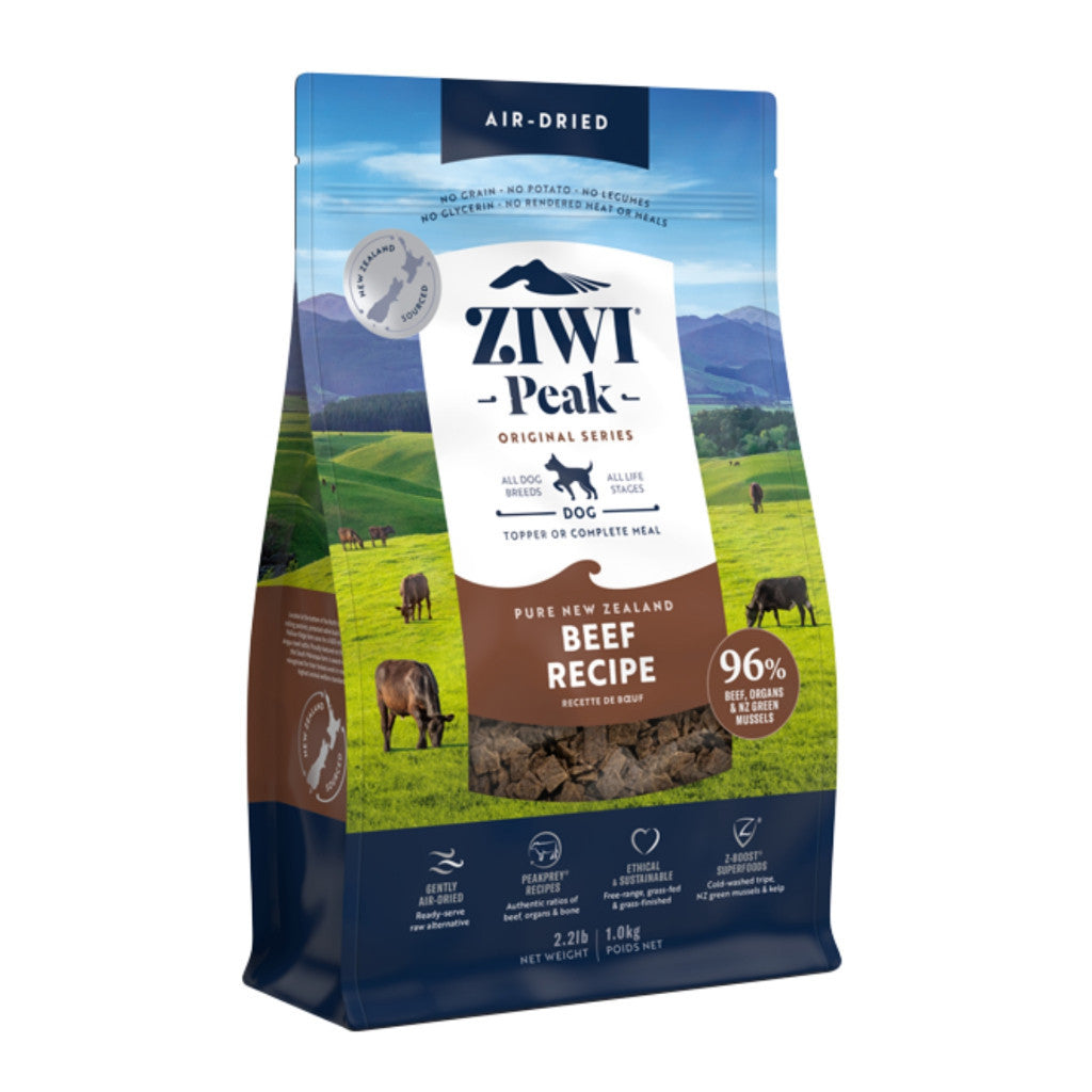 ZIWI Peak Air Dried Dog Food - 1kg Grain-Free Protein Rich Topper or Complete Meal - Venison, Lamb, Beef, Mackerel & Chicken Flavors - Perfect for Small & Large Dogs, Training Treats or Daily Nutrition