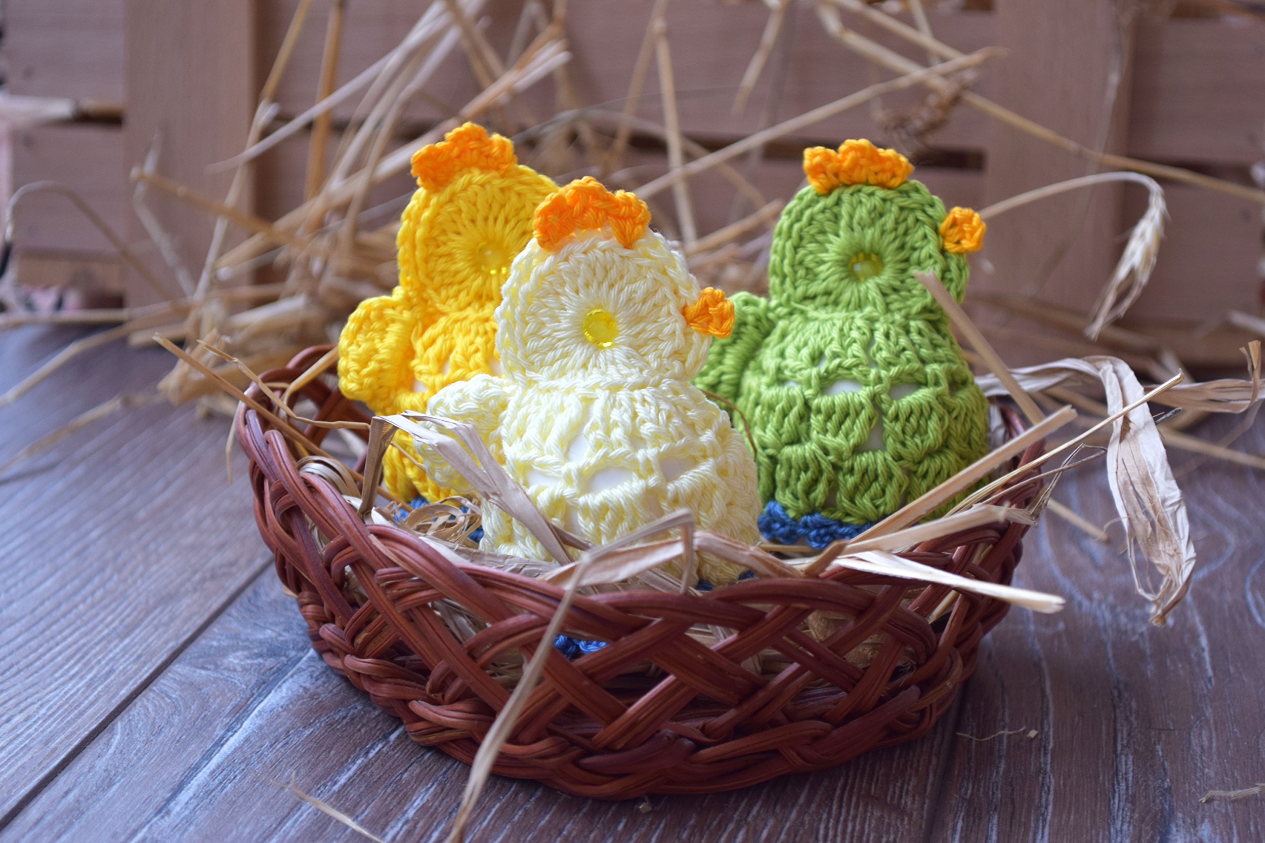 Crochet Easter Egg Warmers - Adorable Chick Egg Cozy Covers, Handmade Gift Set for Easter Decorations & Spring Table Settings
