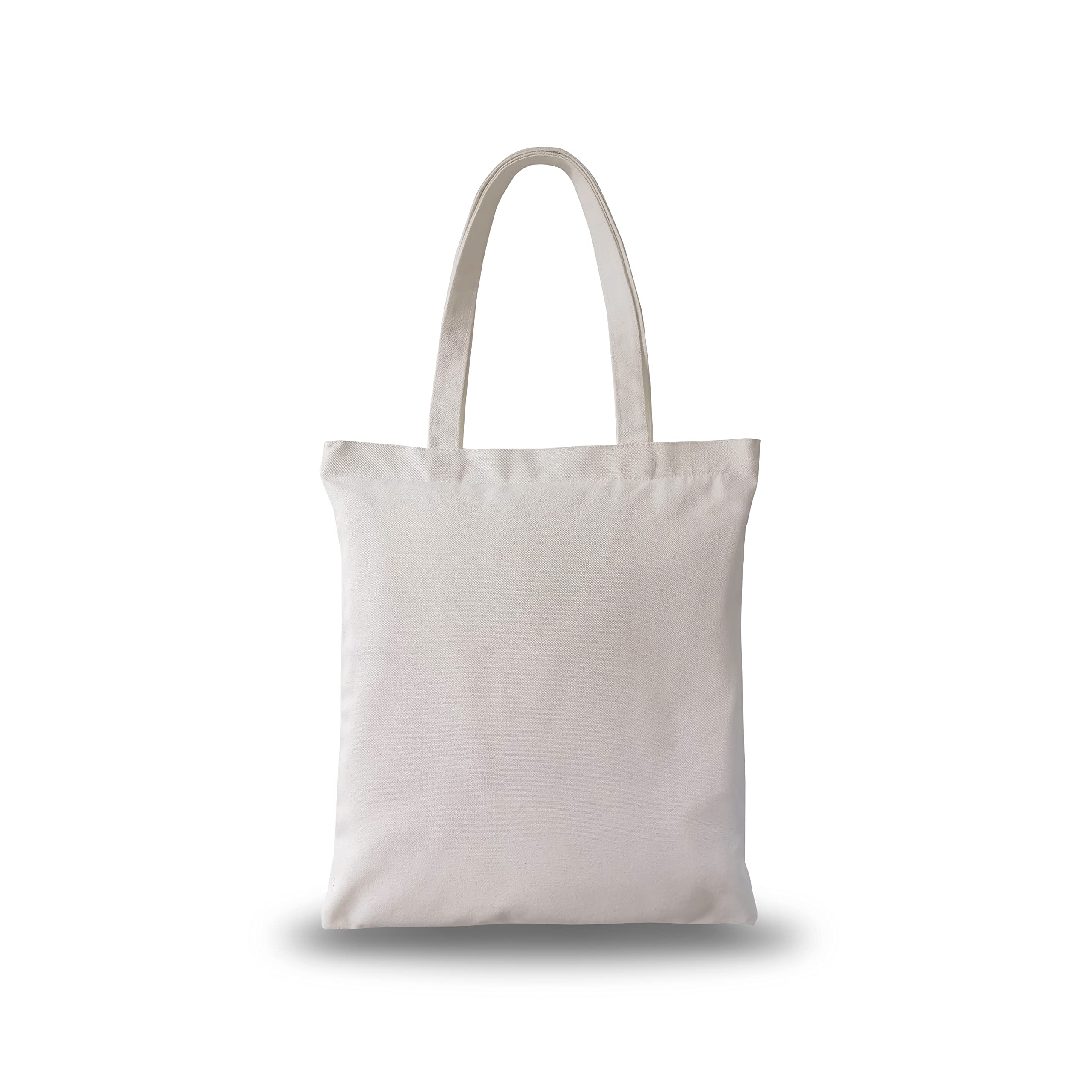 YACEYACE 14x16 Inch White Blank Canvas Zipper Tote Bag - Bulk Plain Zippered Canvas Tote Bags Set for Shopping, Beach, Work & School (1-Pack)