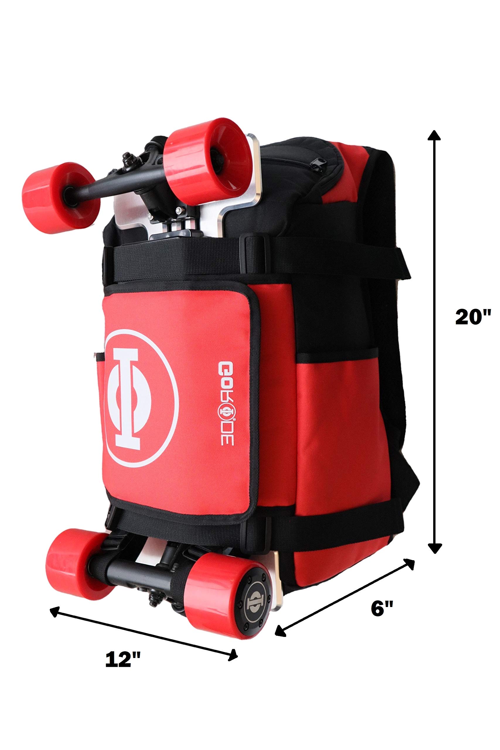 Electric Longboard Skateboard Backpack with Laptop Compartment - Waterproof & Durable E-Board Carrier for Commuting, Campus & Urban Travel