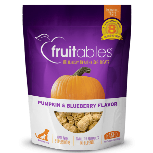 Fruitables Baked Pumpkin & Blueberry Dog Treats - Healthy Natural Dog Snacks for Training & Rewards - Perfect for Small & Medium Dogs