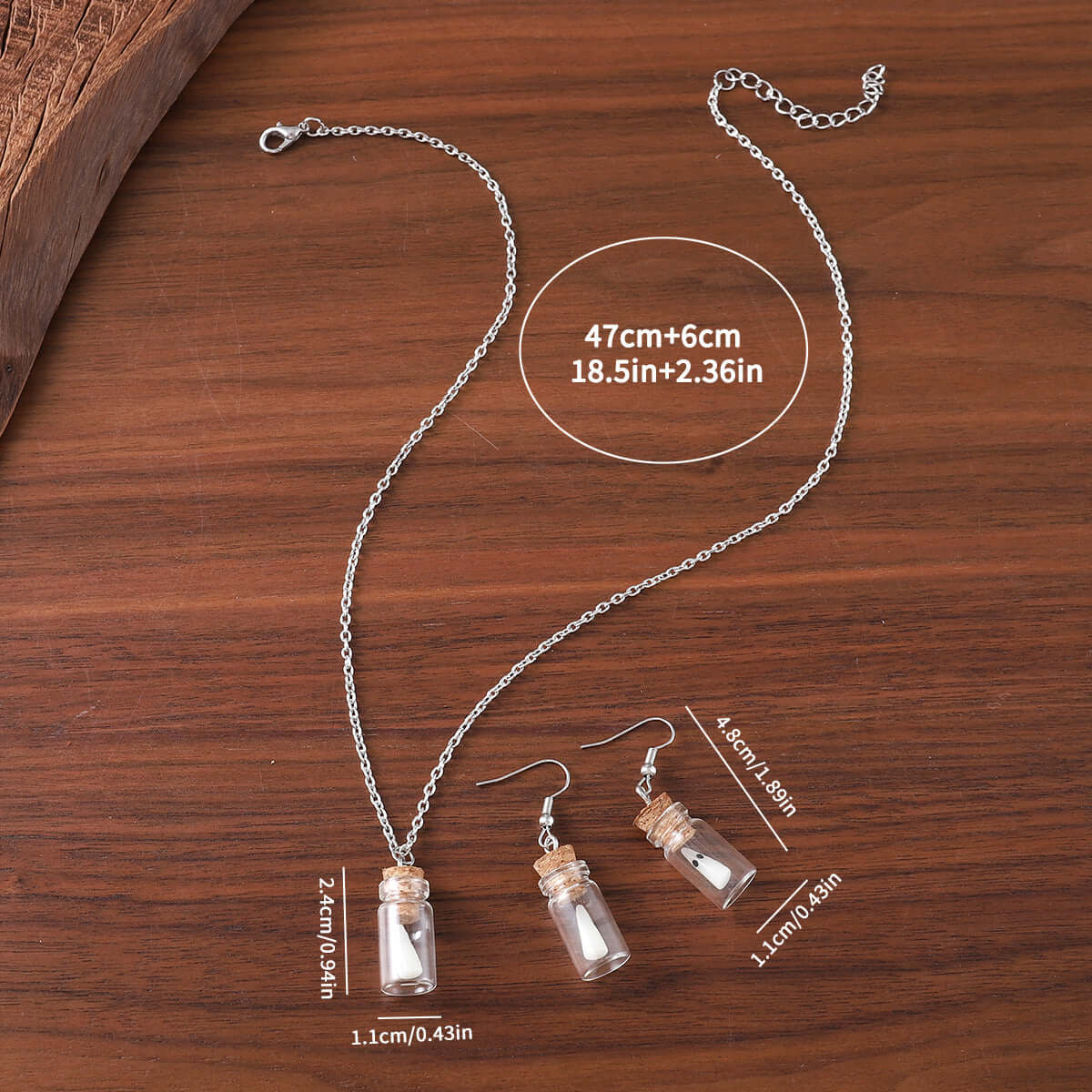 Adopt A Ghost Light Up Halloween Drop Earrings & Necklace Set | XC115 | Spooky Party Accessories for Women & Teens