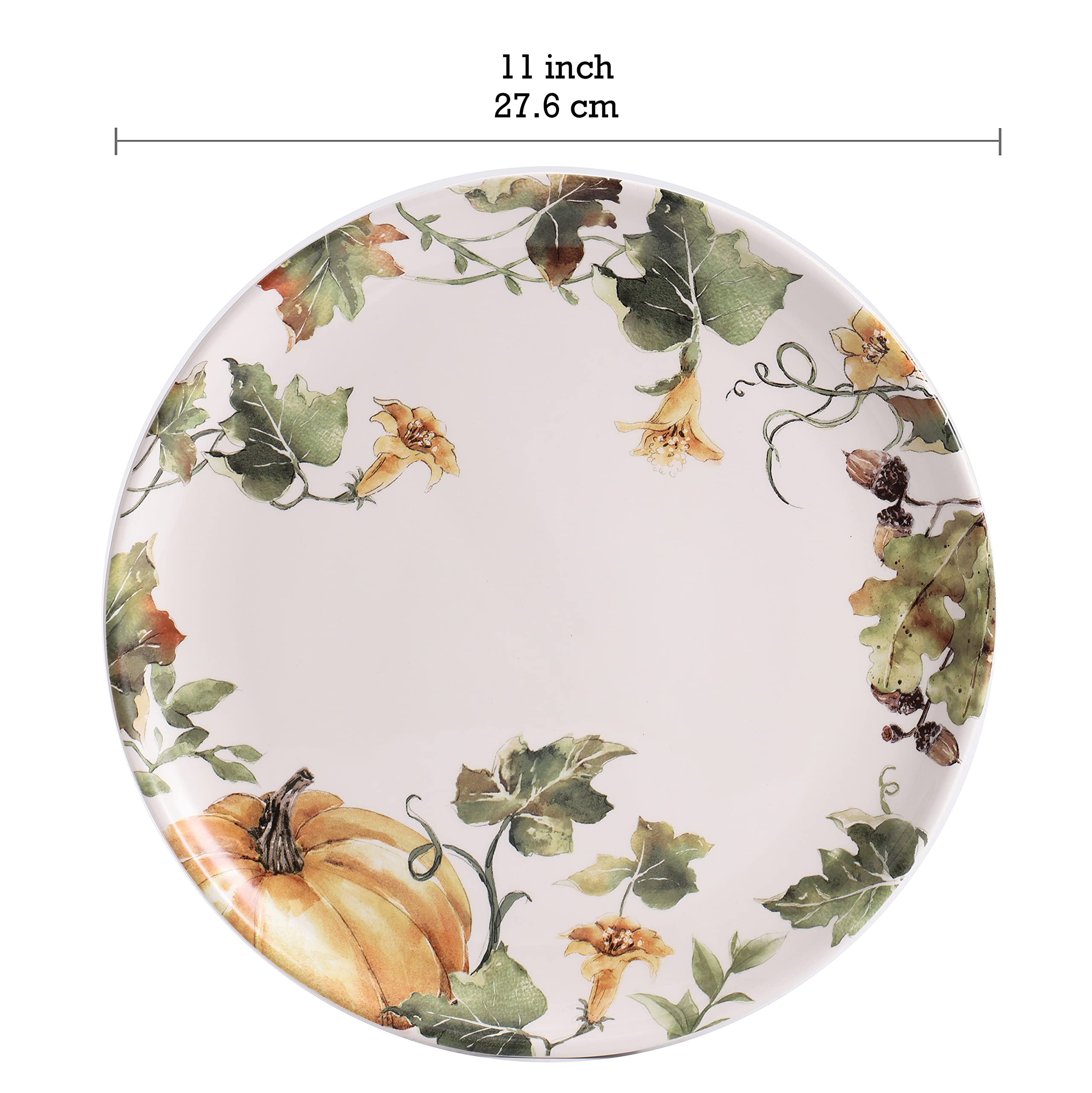 Bico Woodland Critters 11 Inch Dinner Plates Set of 4 - Microwave & Dishwasher Safe Pasta, Salad & Main Course Dishes - Perfect for Family Dinners, Parties & Everyday Use