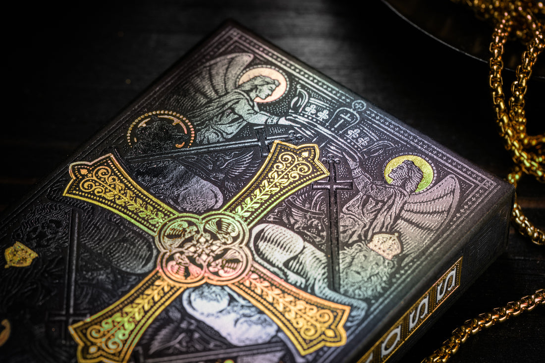 Premium Golden Grace Foiled Edition Cross Playing Cards - Elegant Poker Deck for Magic Tricks, Card Games & Collectibles (Ideal for Parties, Gifts & Cardistry)