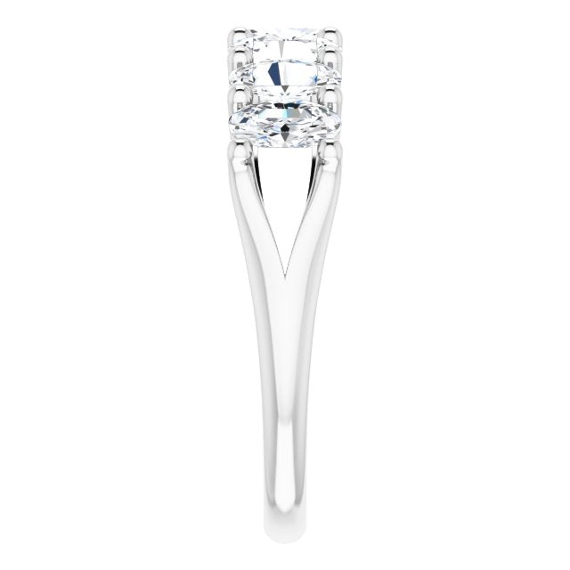 1.47 Carat Oval Cut Diamond Wedding Band - 7 Stone Split Shank Engagement Ring for Women, Bridal Jewelry, Anniversary Gift | Perfect for Proposals, Weddings & Special Occasions