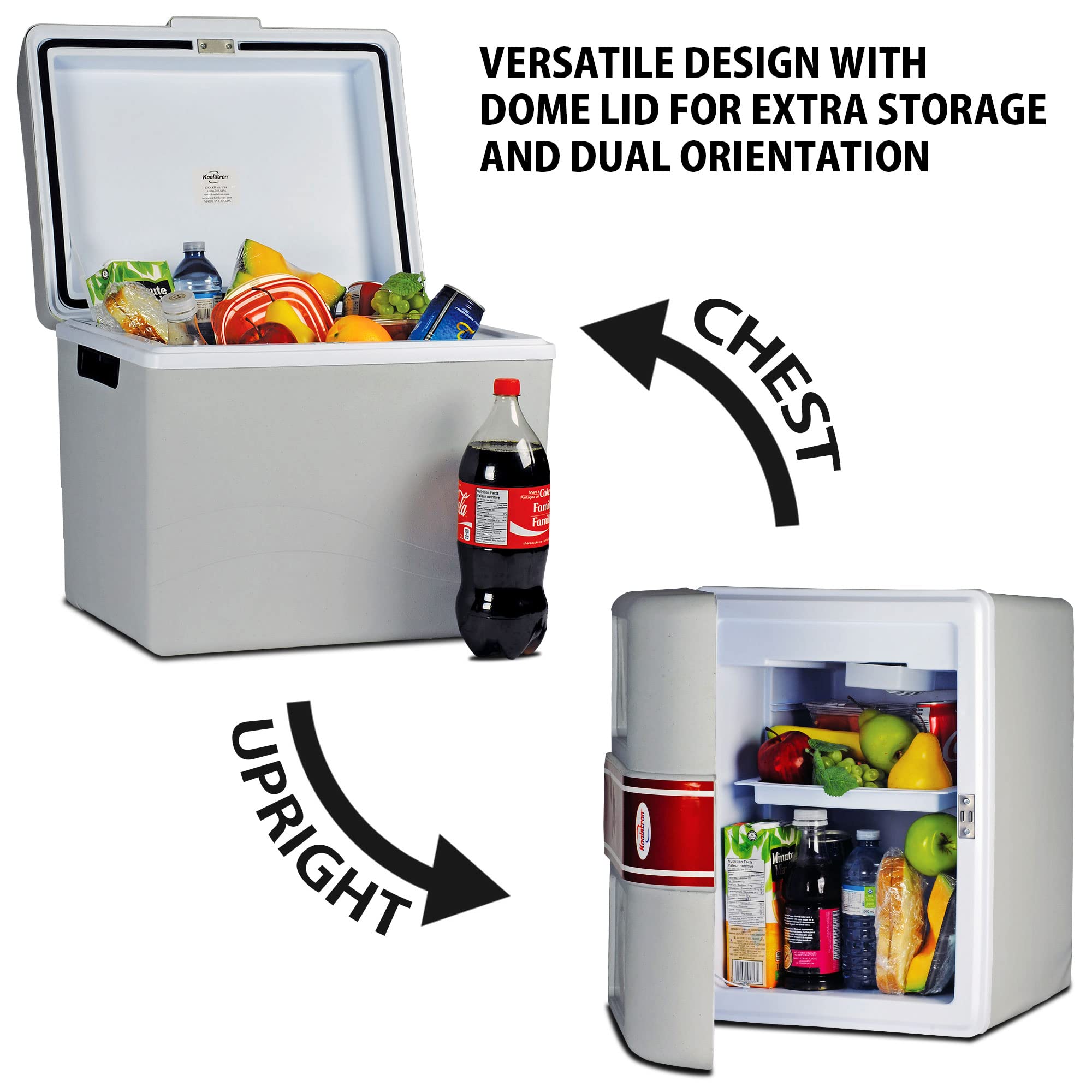 Koolatron 45 Quart Portable Electric Cooler & Warmer - 12V Car Refrigerator for Camping, Travel, Road Trips, Boats & Trucks | Insulated Hard-Sided Cooler for Food & Drinks | Perfect for Picnics, Beach Days & Outdoor Adventures