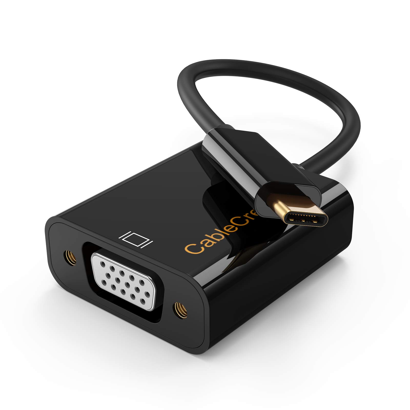 CableCreation USB C to VGA Adapter 1080P@60Hz - Thunderbolt 3/4 Compatible Type C to VGA Converter for MacBook Pro, iPad Pro, iPhone 15/Pro Max, Surface Book 2 - Black | Ideal for Presentations, Home Office & Multi-Monitor Setup