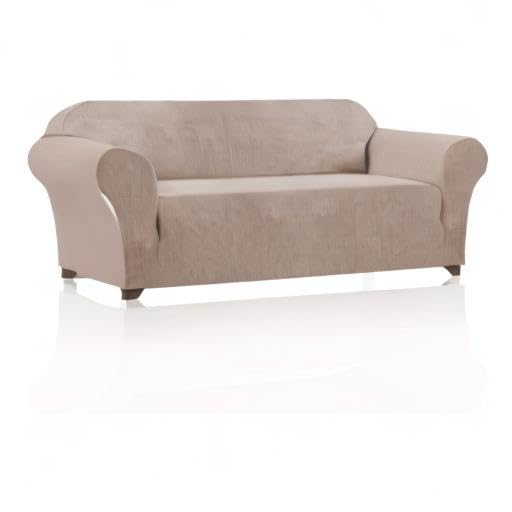 PrinceDeco Extra Large Washable Sofa Slipcover for 3-Cushion Couches – Pet-Friendly Furniture Protector Fits Oversized Sofas (XL, Sand) – Perfect for Living Rooms, Family Rooms & Pet-Friendly Homes