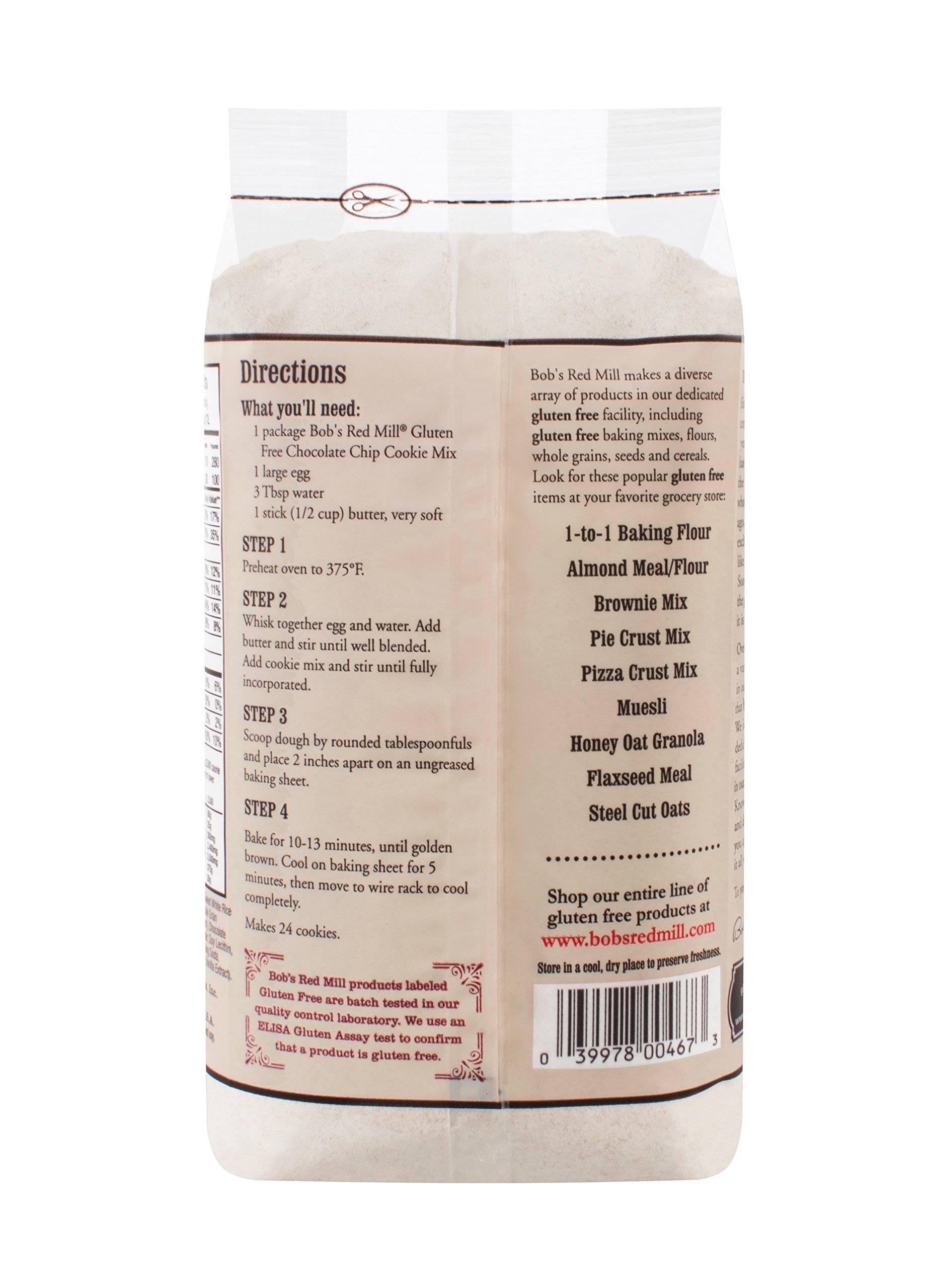 Bob's Red Mill Gluten Free Chocolate Chip Cookie Mix - 22 Oz (4 Pack) | Easy Homemade Cookies for Parties, Gifts & Family Baking | Vegan & Allergy-Friendly Dessert Mix