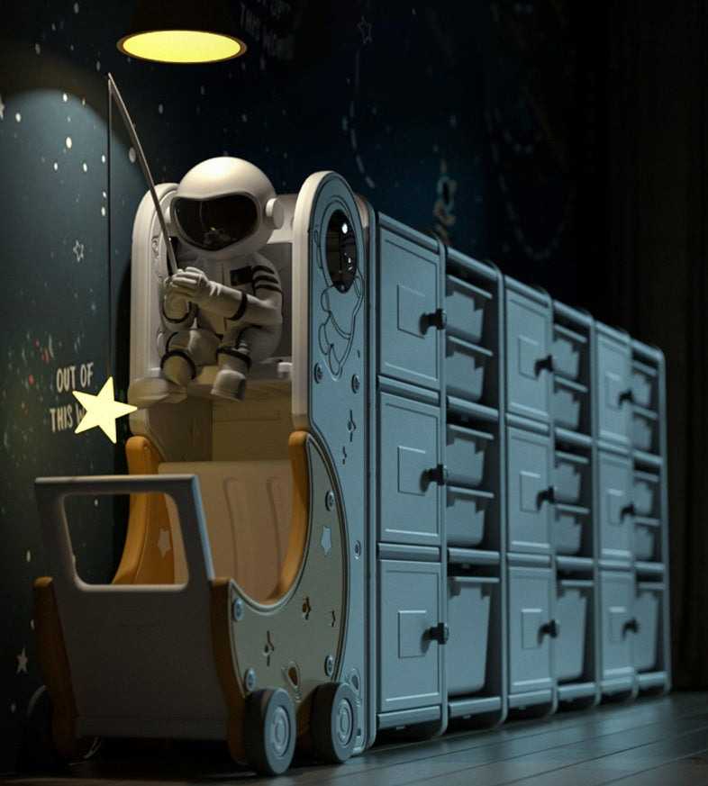 Space-Themed Toy Storage Organizer - Astronaut Design Kids Toy Box for Playroom & Bedroom Organization | Perfect for Storing Toys, Books & Games