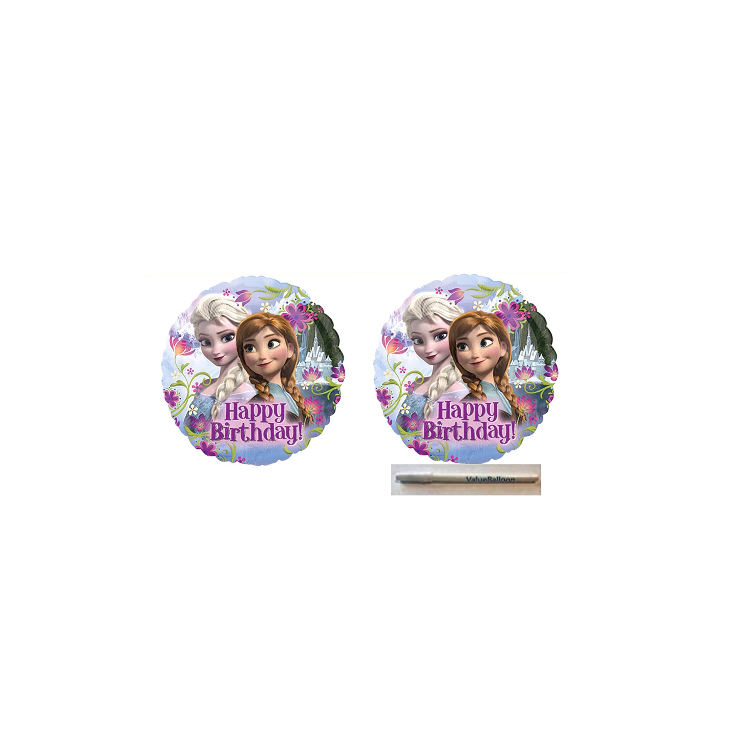 Frozen Birthday Party Decorations - Set of 2 Anna Elsa Olaf 18 Inch Latex Balloons for Kids Party Supplies | Disney Movie Theme Decor, Baby Shower & Winter Wonderland Celebration