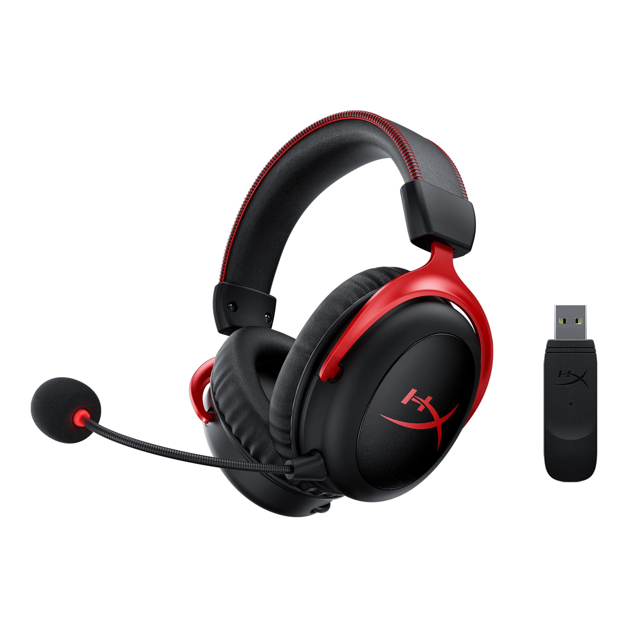 HyperX Cloud II Wireless Gaming Headset - Red | 7.1 Surround Sound, Noise Cancelling Mic | Perfect for PC, PS5, Xbox & Streaming
