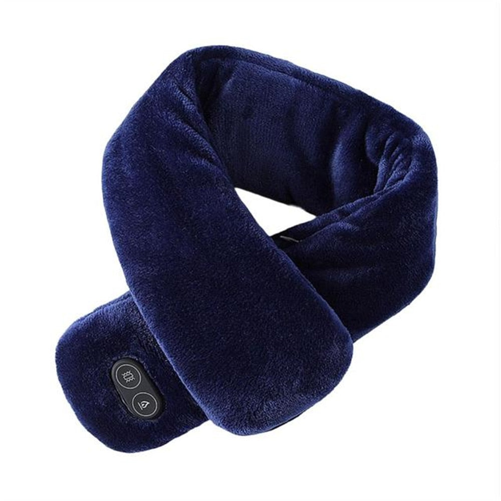 USB Heated Scarf for Men & Women - Smart Winter Shawl with Vibration Massage & Waterproof Design - Perfect for Outdoor Activities, Commuting, and Cold Weather Comfort