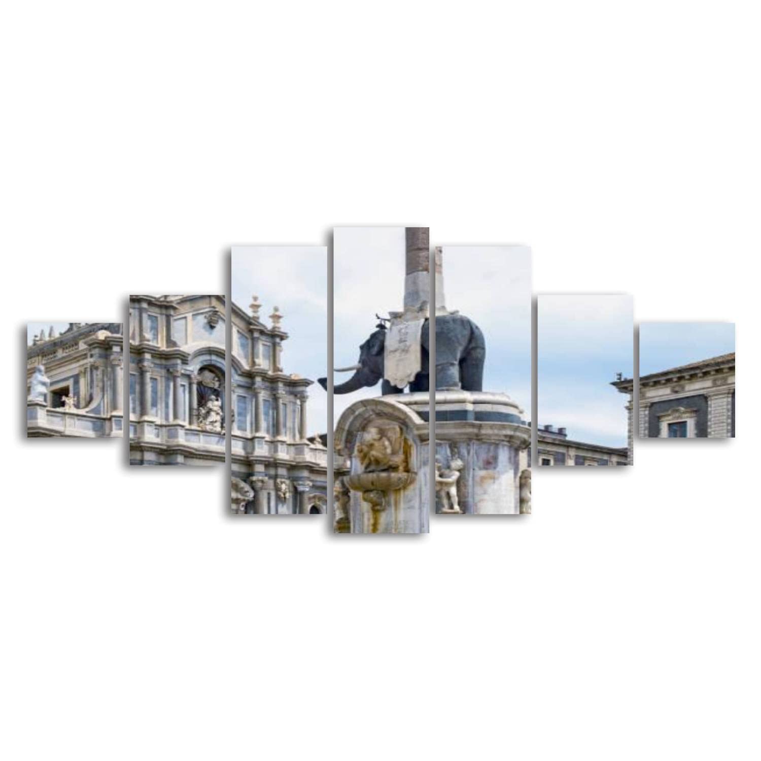 Catania Canvas Wall Art - 7 Panel Framed Painting for Living Room, Bedroom & Office Decor - Large Size Ready to Hang | Perfect for Modern Home & Office Wall Decor