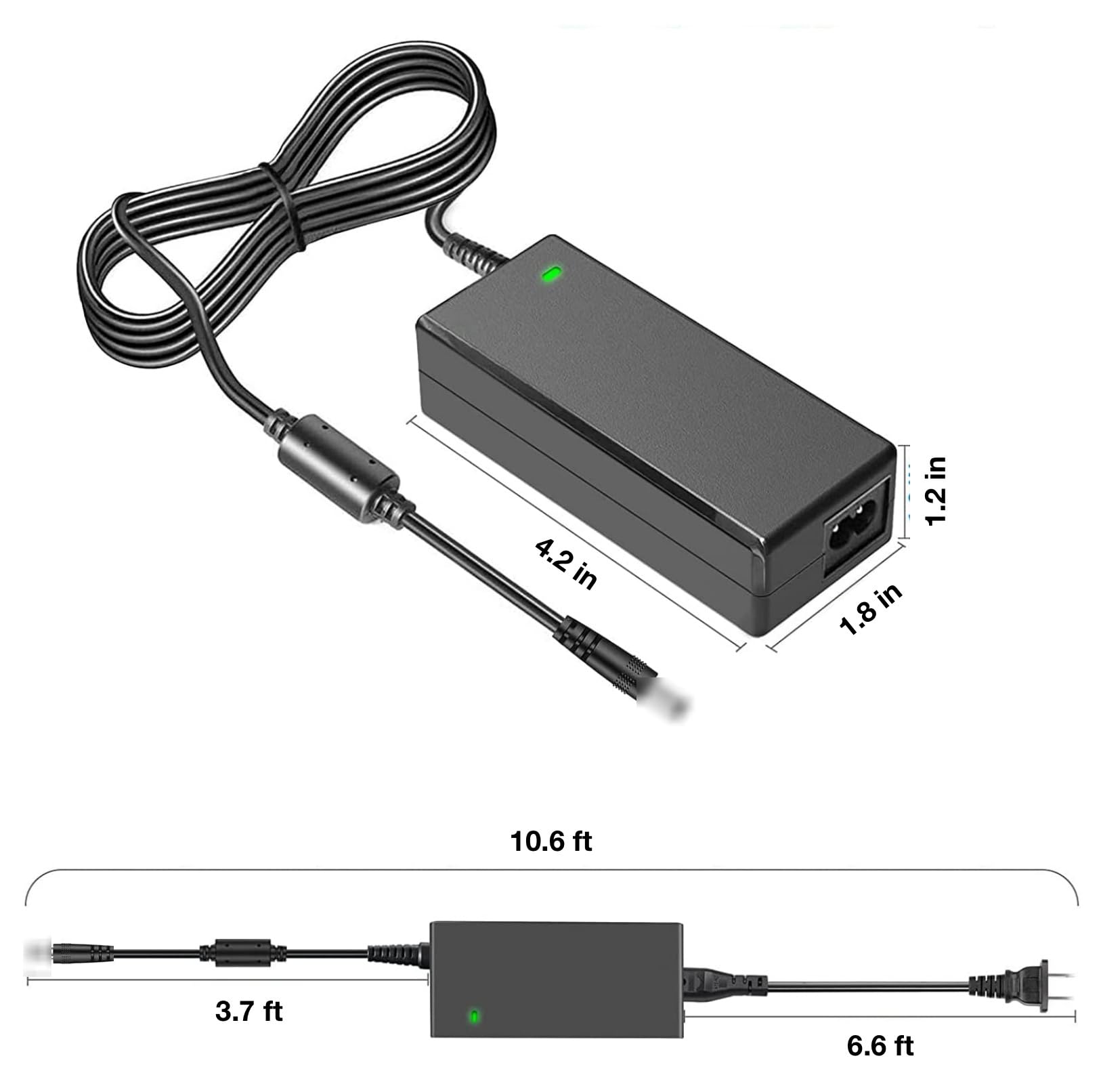 48V AC/DC Power Adapter for Swann NVR4-7085, SWNVK-470852, SWNVK-470852-US, SWNVR-47085H, SWNVR-47085H-US, SWNVK-470854, NVR4-7300, SWNVK-473004 4CH NVR Network Video Recorder - 48VDC Power Supply Charger for Home & Business Security Systems