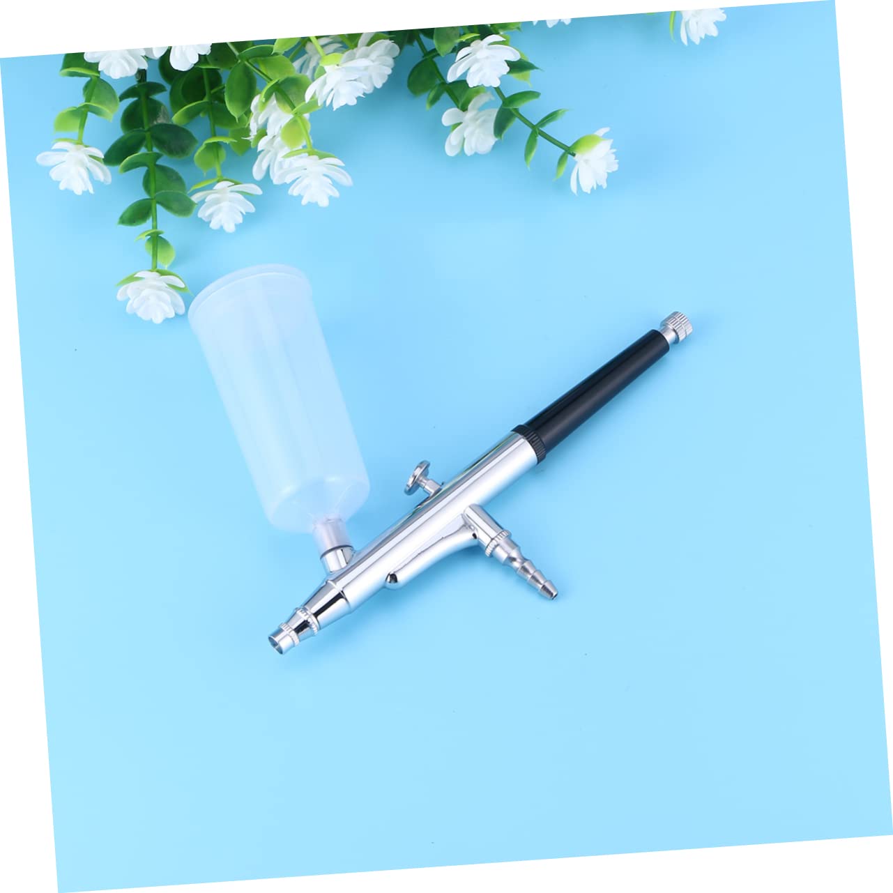 DOITOOL Professional 0.3mm Silver Airbrush Kit for Nail Art, Cake Decorating & Temporary Tattoos - Gravity Feed Air Brush Pen Set - Perfect for DIY Crafts, Body Painting & Food Design
