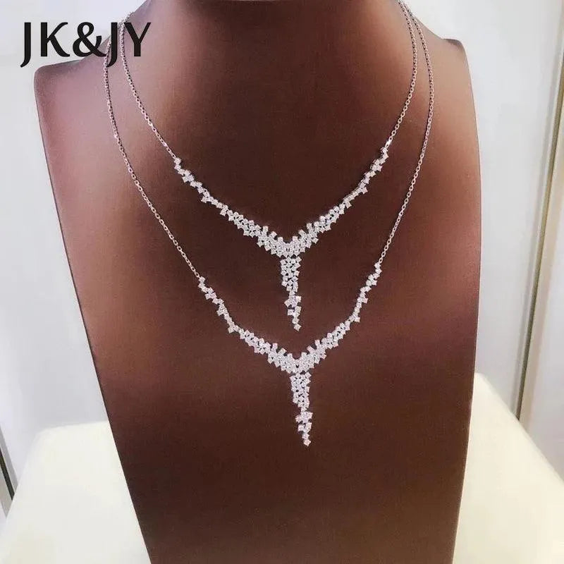 18K White Gold Luxury Natural Diamond Necklace for Women - Elegant Party Jewelry Gift - 100% Quality Guaranteed - Perfect for Weddings, Anniversaries & Special Occasions