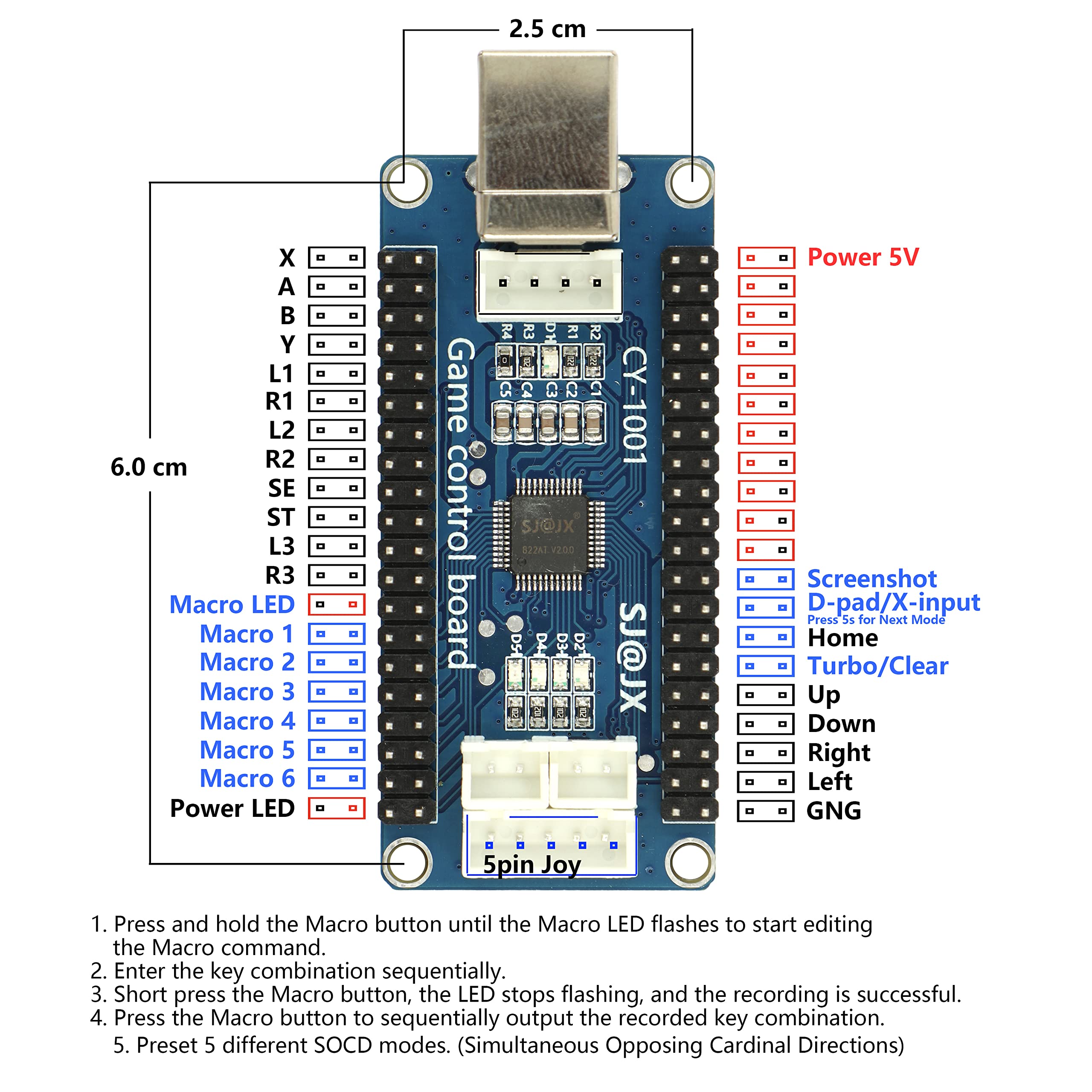 Zero Delay USB Arcade Encoder for Switch/PC/PS3 - Gaming & DIY Controls