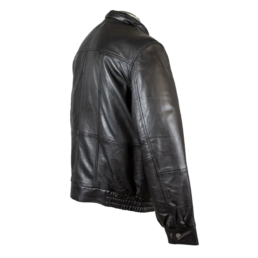 BOL Men's Double Pocket Genuine Leather Bomber Jacket - Stylish & Durable Outerwear for Casual Wear & Motorcycle Riding
