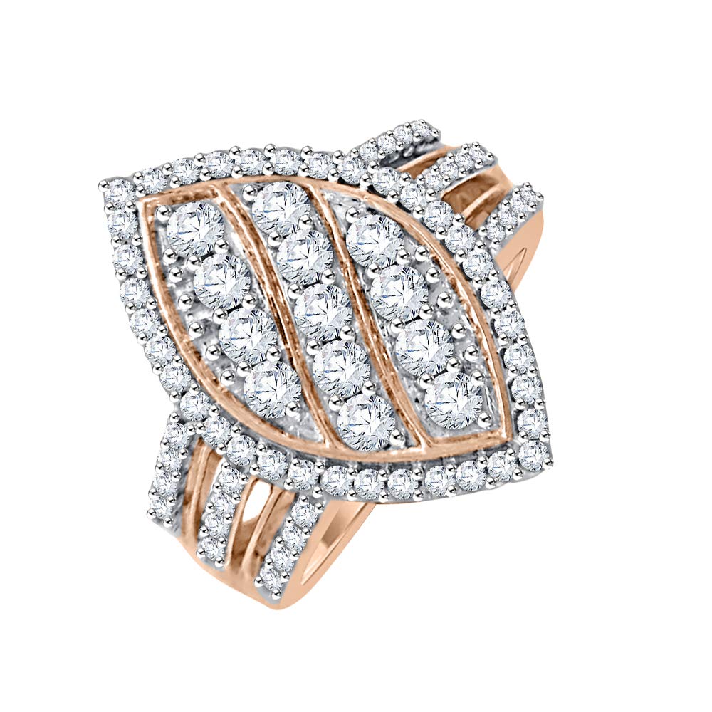 14K Gold KATARINA Diamond Engagement Ring - 1.1 cttw, I-J Color, I1 Clarity for Wedding, Proposal & Anniversary Gifts