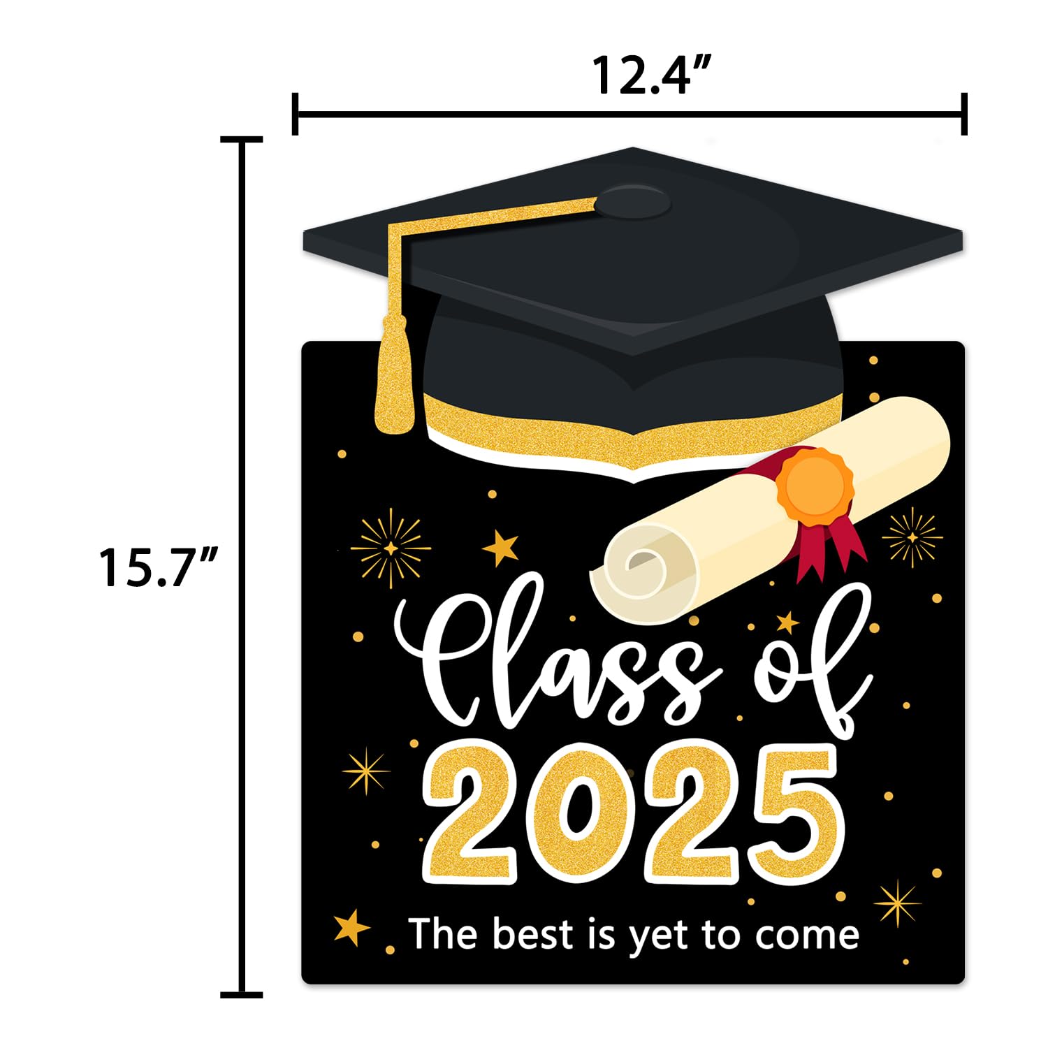 2025 Graduation Yard Sign - Outdoor Lawn Decoration for Class of 2025 - Durable Black Graduation Sign - Perfect for Backyard Parties & School Celebrations