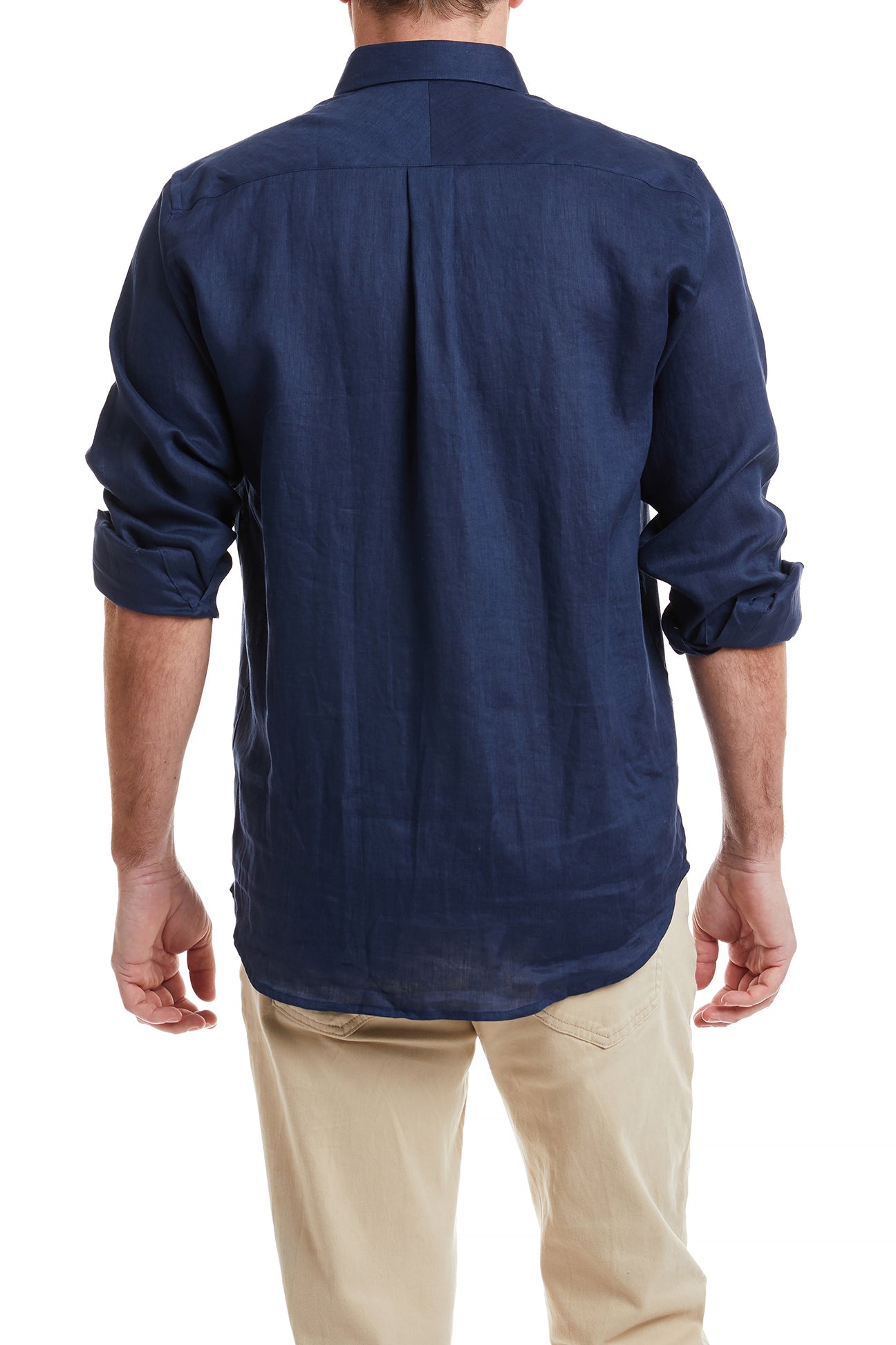 Chase Shirt Nantucket Navy Linen - Premium Men's Casual Linen Shirt for Summer, Beach & Vacation Wear