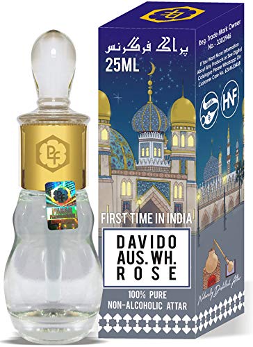 Premium Imported Rose Attar Perfume Oil 25ml - White Rose & Ambridge Rose Fragrance | 100% Alcohol-Free, Long-Lasting Gulab Attar for Women & Men | Perfect for Weddings, Aromatherapy & Daily Wear